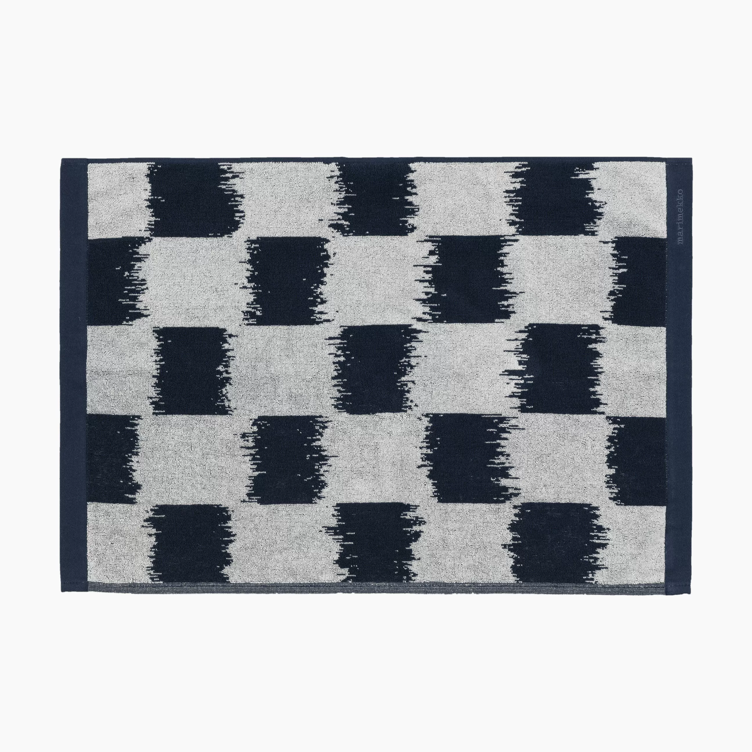 Linge De Bain>Marimekko Serviette De Toilette Ostjakki Tissu Bleu / 50 X 70 Cm - Blanc Casse - Bleu Fonce