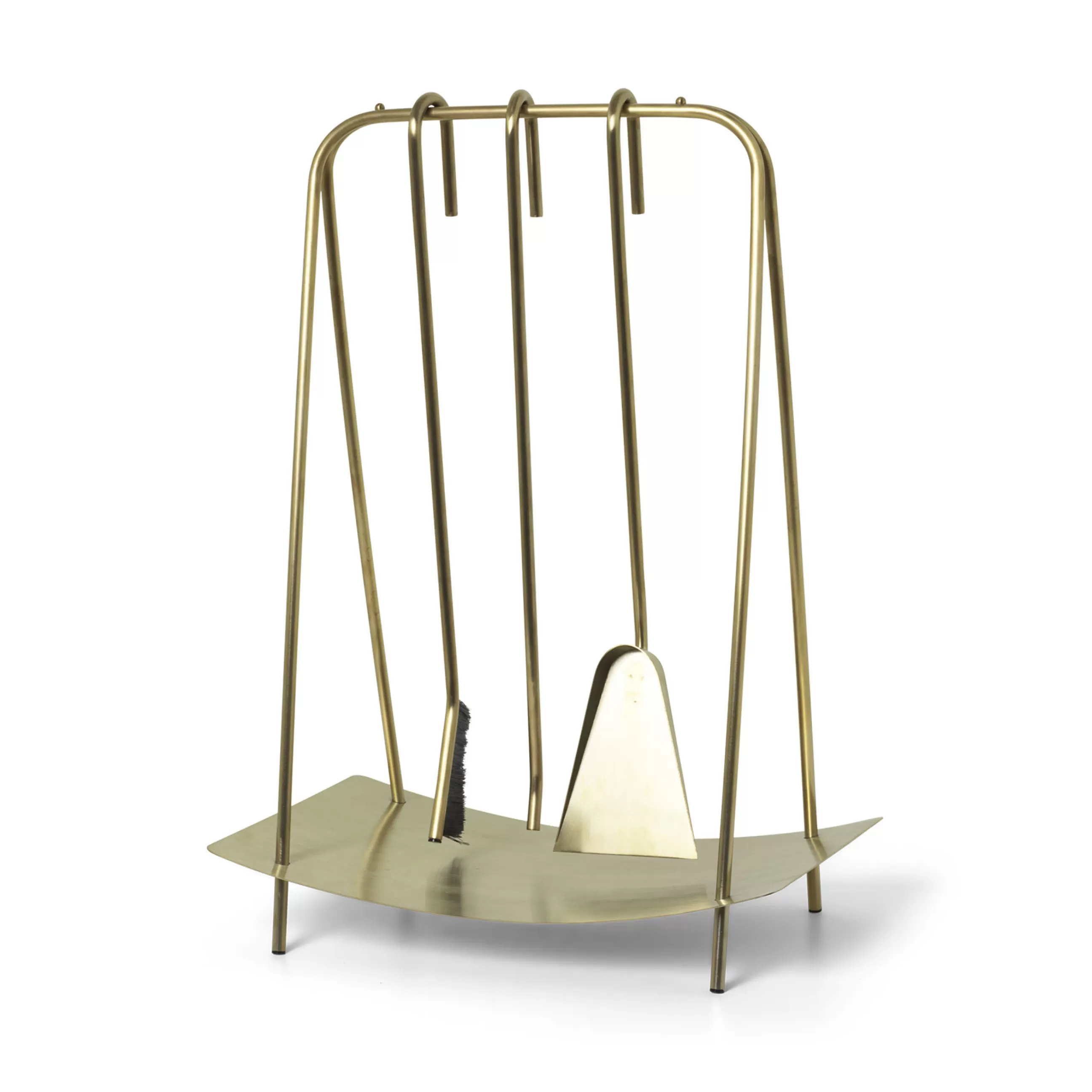 Compléments D'Ameublement>Ferm Living Serviteur De Cheminee Port Or Metal / 3 Outils Avec Support - Laiton