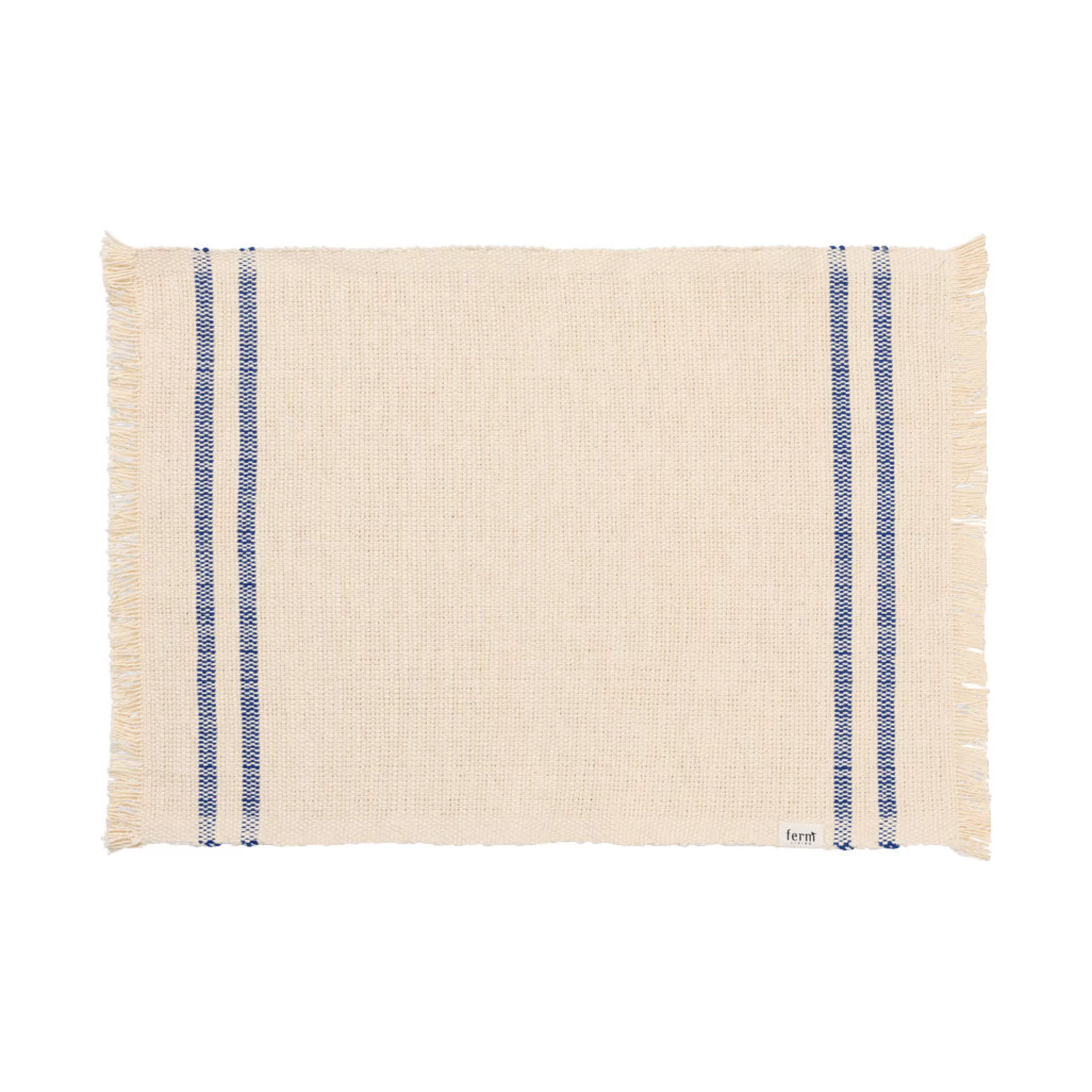 Dessous De Plat>Ferm Living Set De Table Savor Tissu Blanc Bleu / Coton Organique - 50 X 38 Cm - Blanc Casse - Bleu