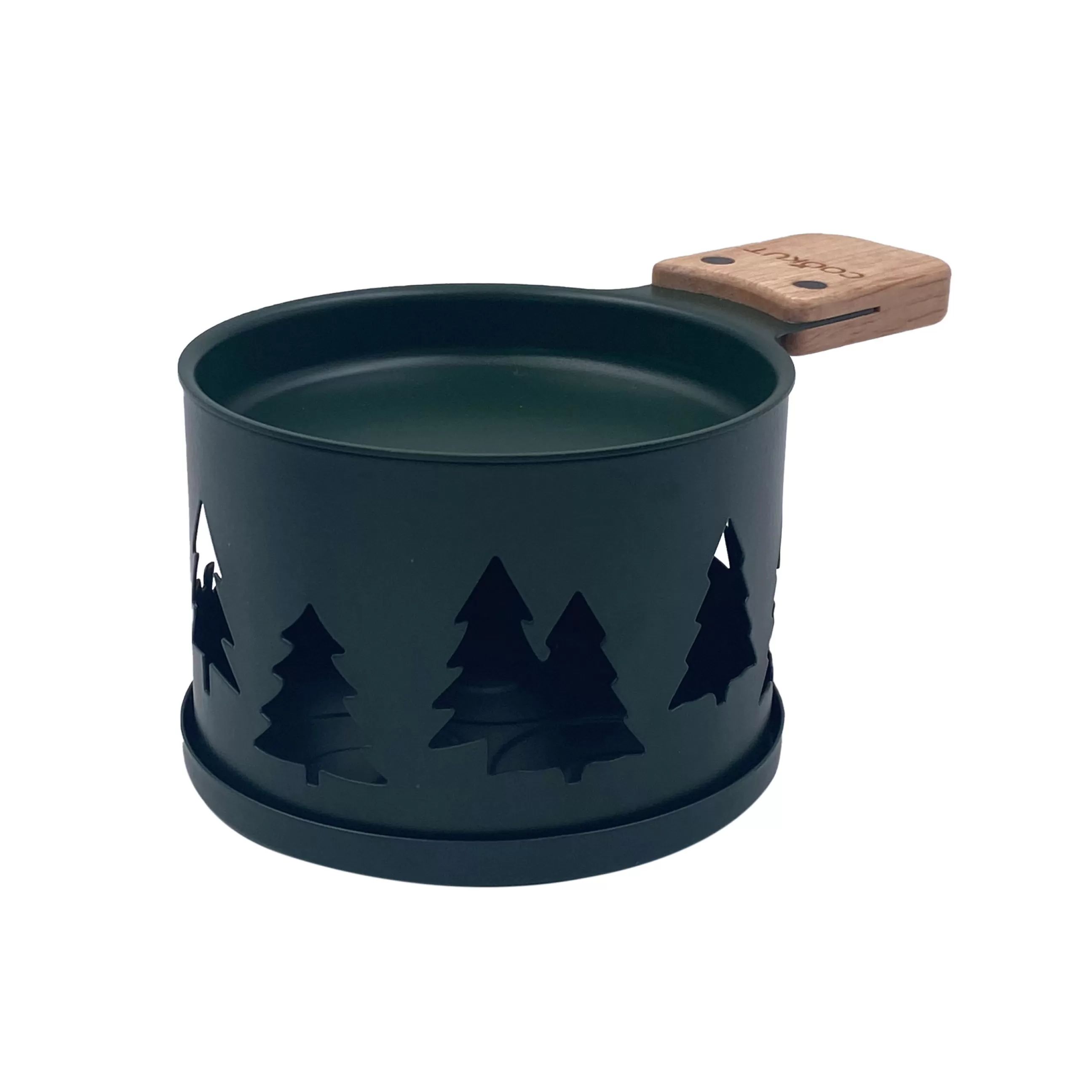 Plats Et Cuisson>Cookut Set Lumi Metal Vert / Pour Raclette A La Bougie - 2 Personnes - Bois Naturel - Vert Fonce