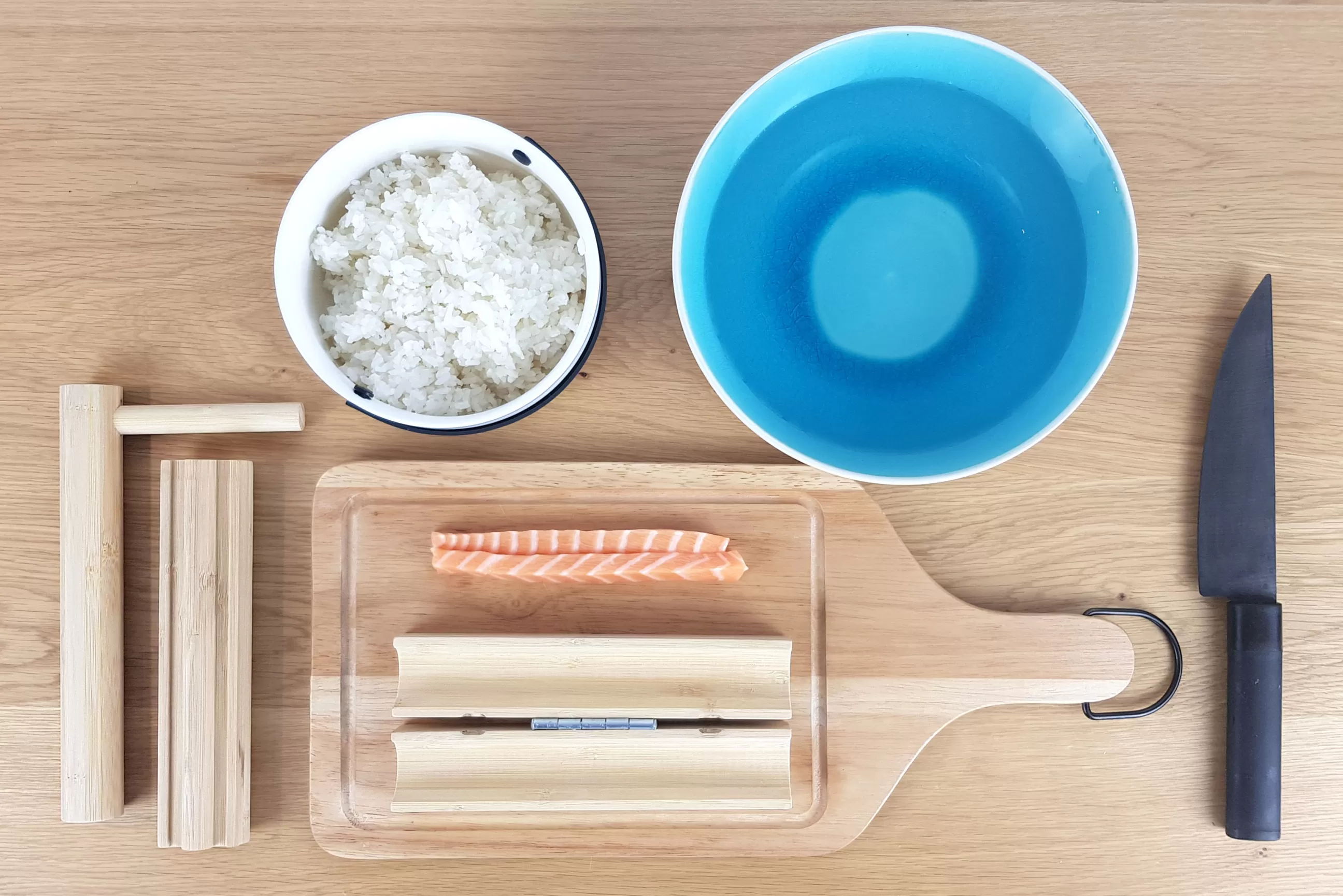 Ustensiles De Cuisines>Cookut Set Sooshi Fibre Vegetale Bois Naturel / Les Sushis Faciles - Ustensiles + Recettes - Bambou