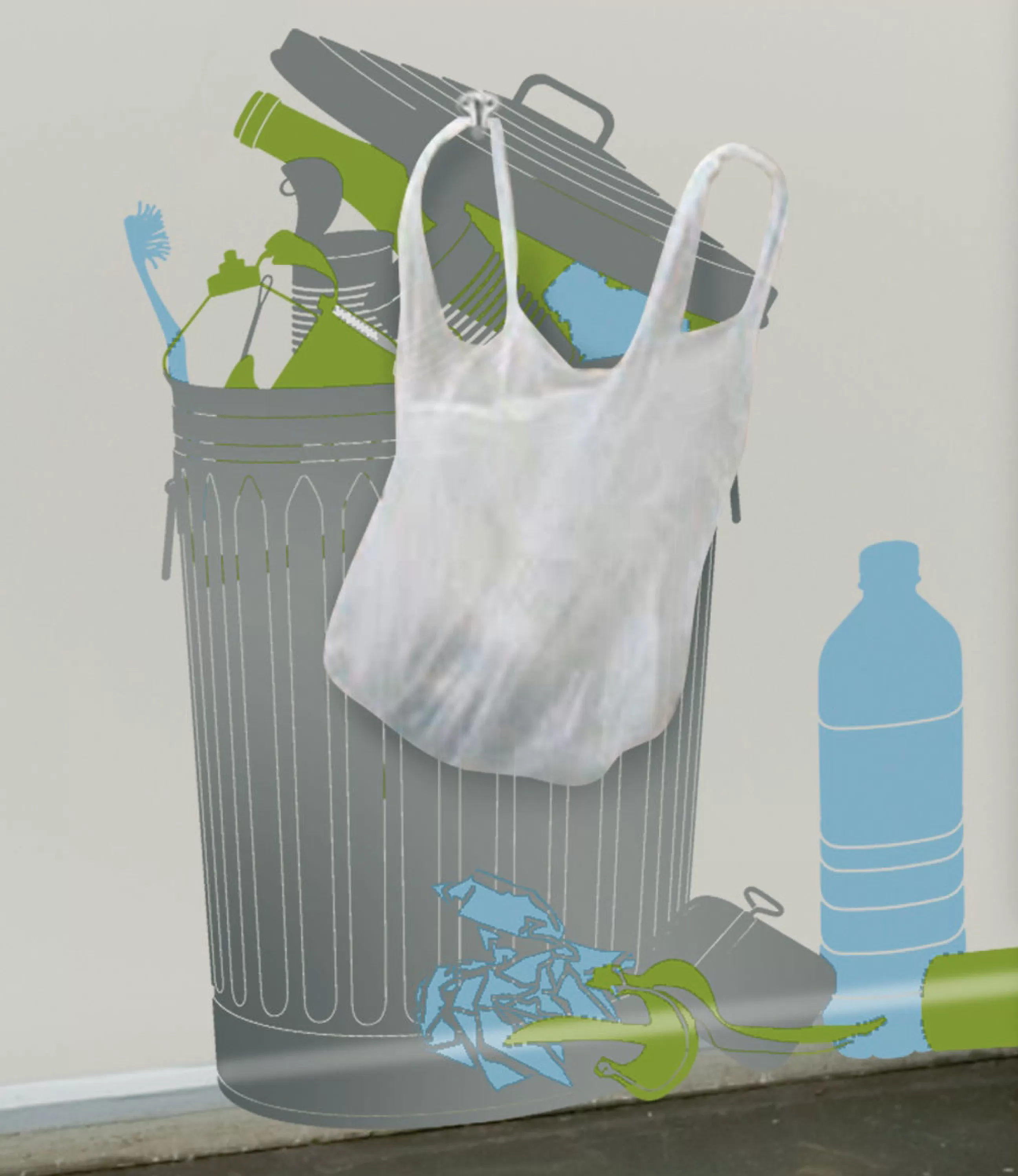 Nettoyage Et Rangement>Domestic Sticker Vynil+Plastic Bags Plastique Papier Gris - Gris - Vert