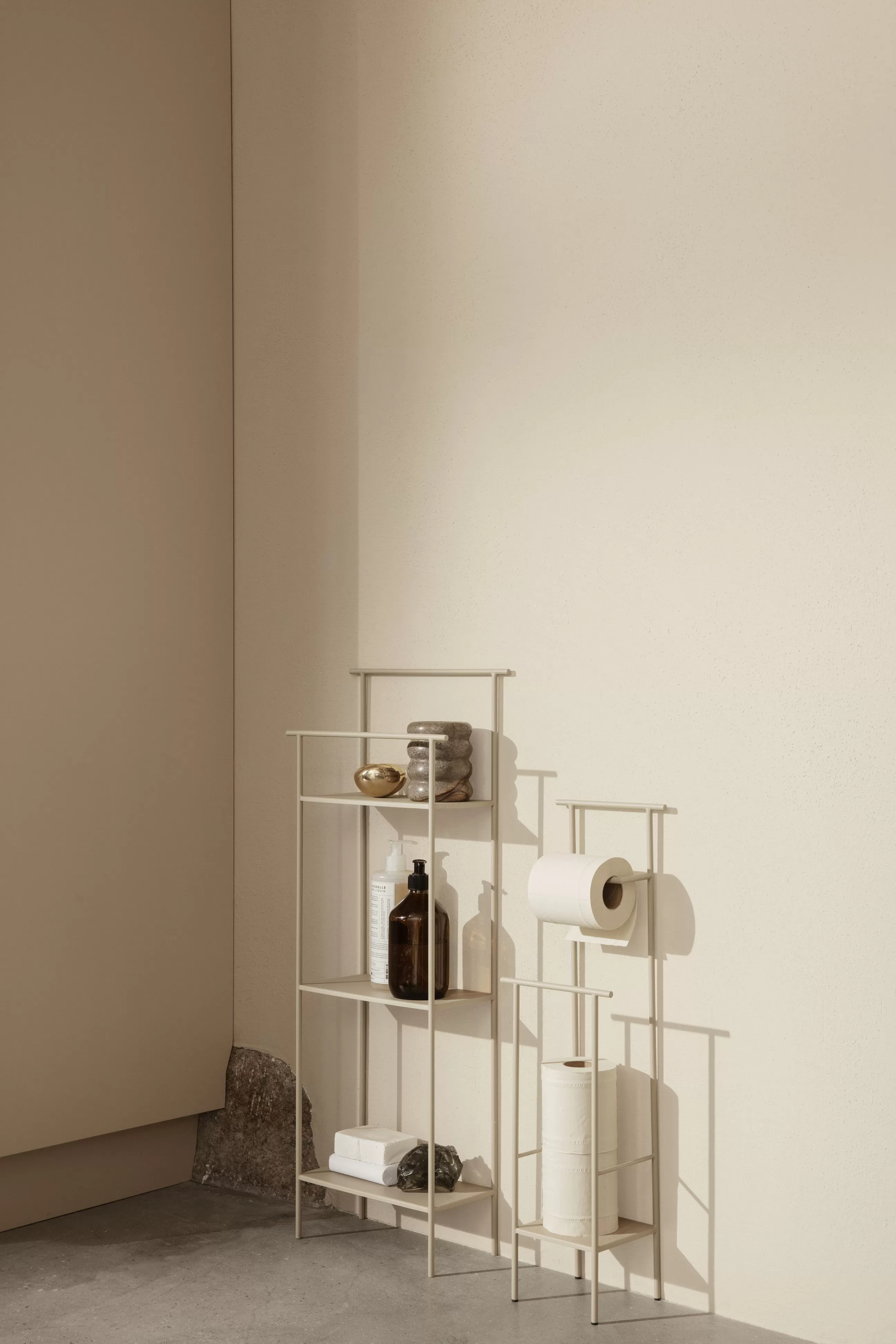 Accessoires Salle De Bains>Ferm Living Support Papier Toilette Dora Metal Beige / Metal - Beige Cachemire