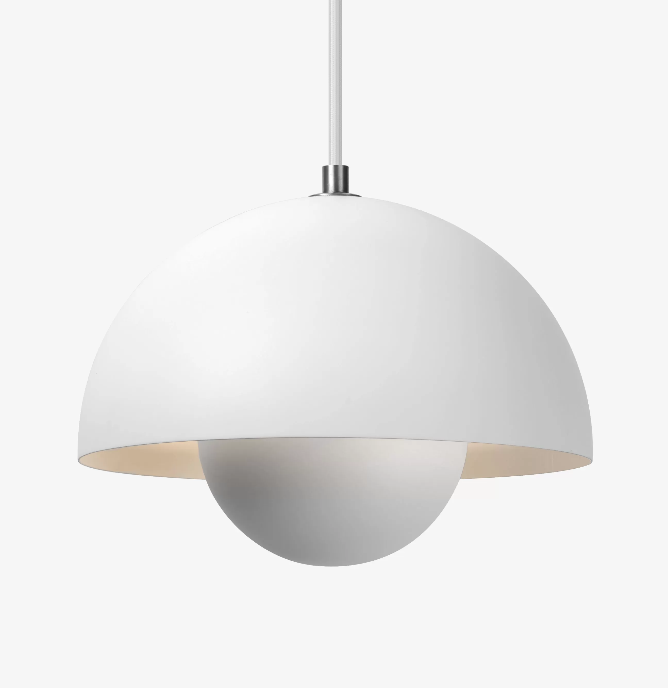 Luminaires Iconiques>&tradition Suspension Flowerpot Vp1 Metal Blanc / O 23 Cm - By Verner Panton, 1969 - Blanc Mat