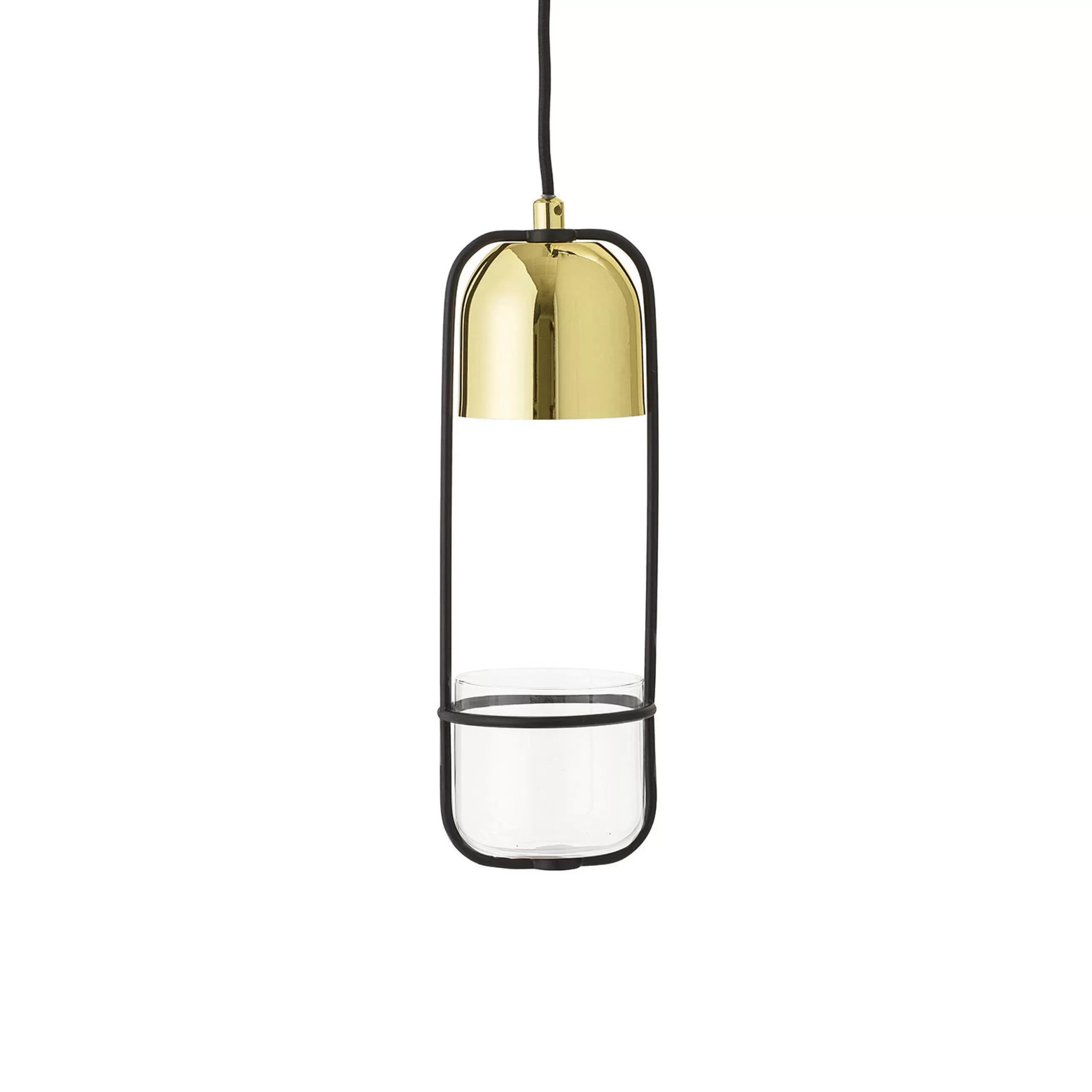 Led>Bloomingville Suspension  Metal Noir Or / Avec Pot De Fleurs - O 10 X  H 34 Cm - Noir - Or