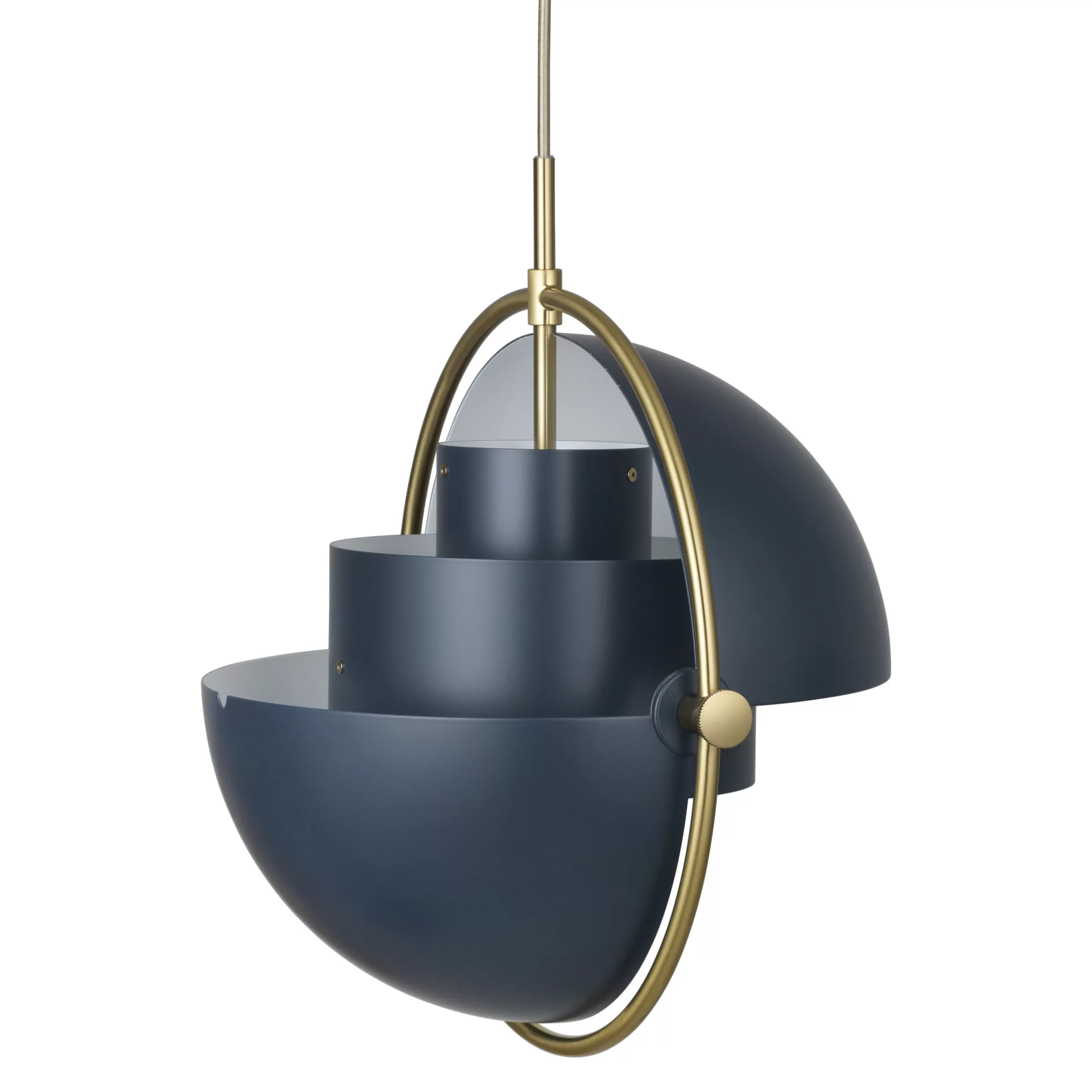 Luminaires Iconiques>Gubi Suspension Multi-Lite Large Metal Bleu / O 36 Cm - Modulable & Orientable / Reedition 1972 - Bleu Nuit - Laiton