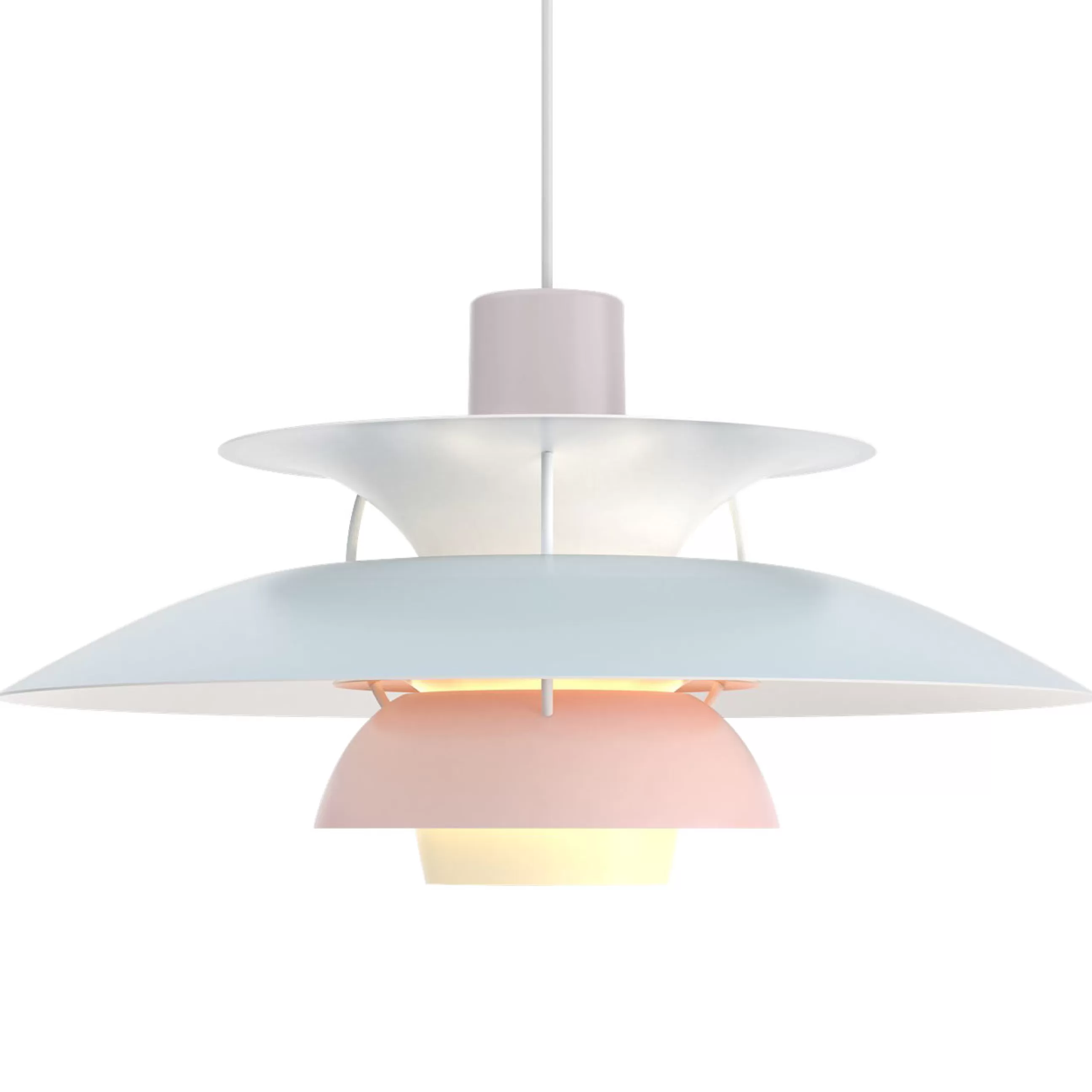 Luminaires Iconiques>Louis Poulsen Suspension Ph 5 Pastels Metal Multicolore / O 50 Cm - Poul Henningsen, 1958 - Bleu - Gris Oyster - Rose