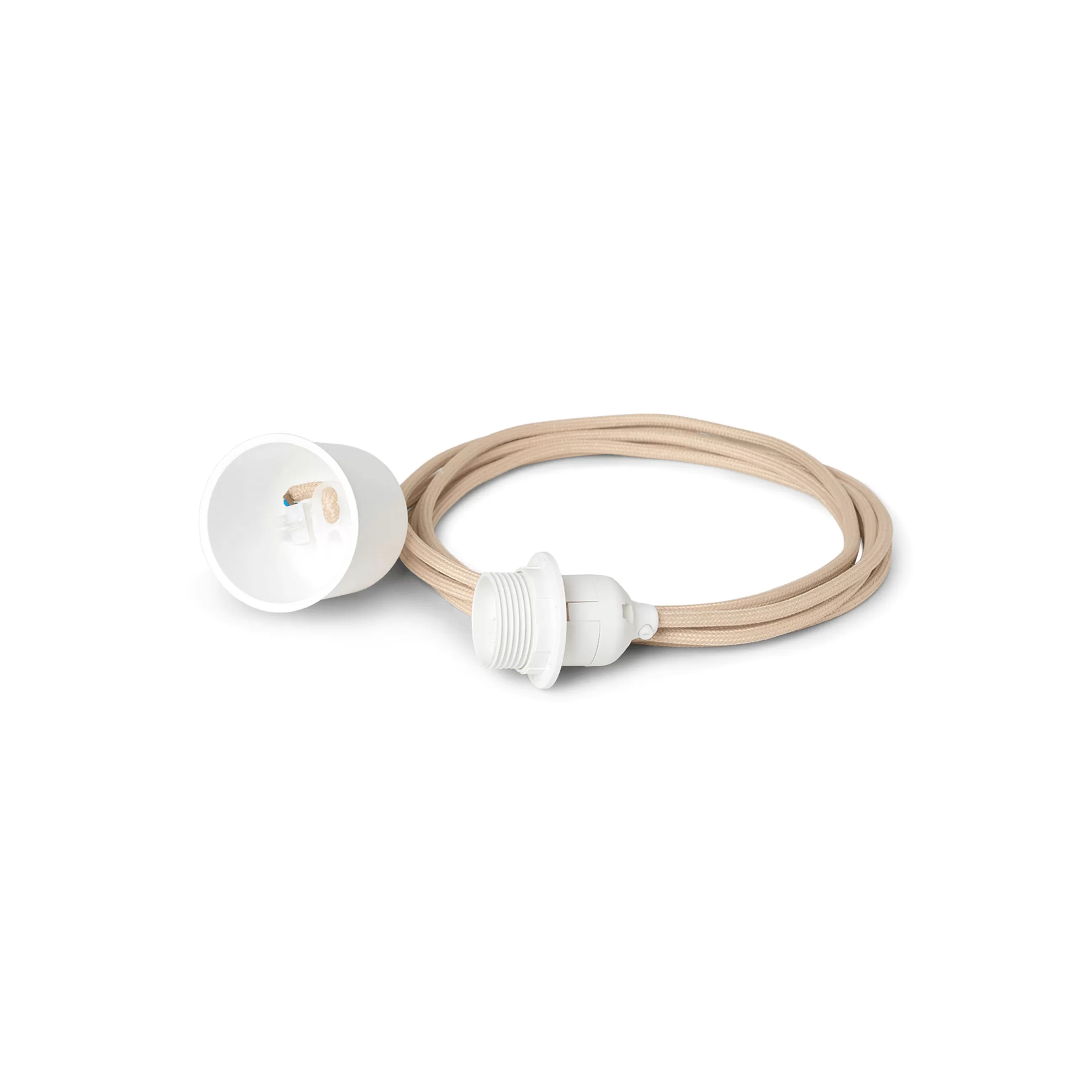 Ampoules Et Accessoires>Ferm Living Systeme Electrique Pour Suspension  Tissu Beige / Set Cable Tissu 2M, Rosace, Douille E27 - Sable