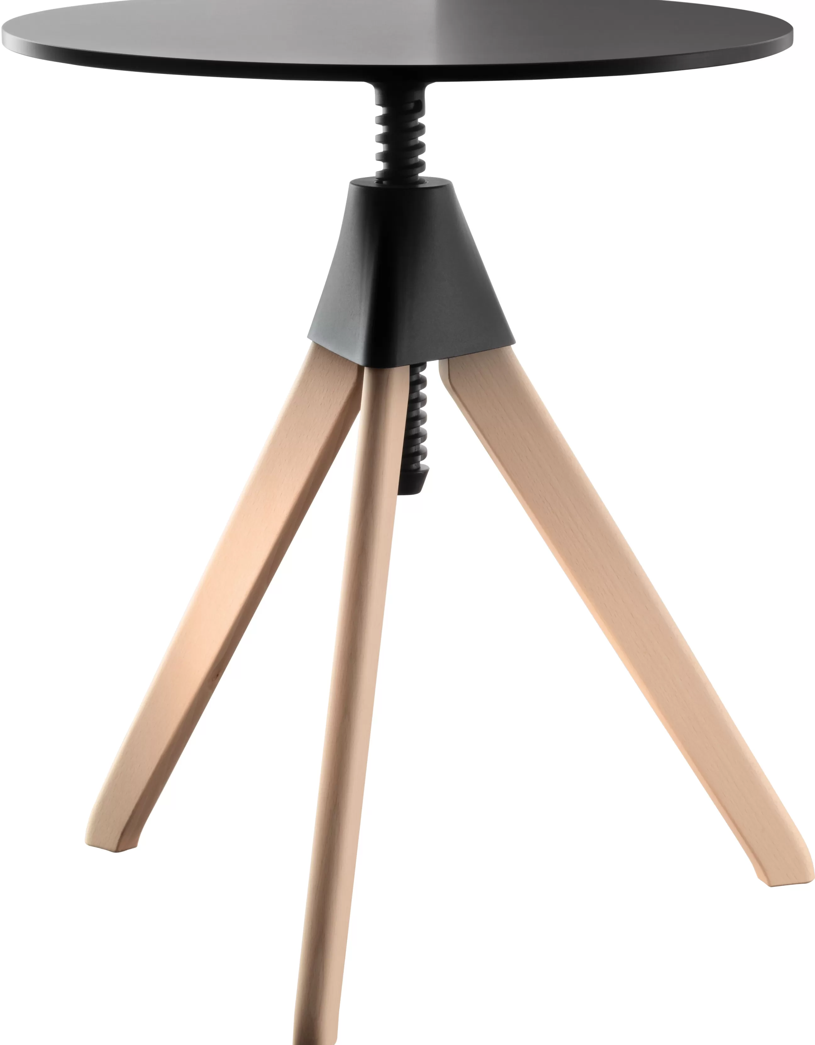 Mange Debout Et Bars>Magis Table A Hauteur Reglable Topsy Plastique Noir Bois Naturel / O 60 - Hetre Naturel - Noir