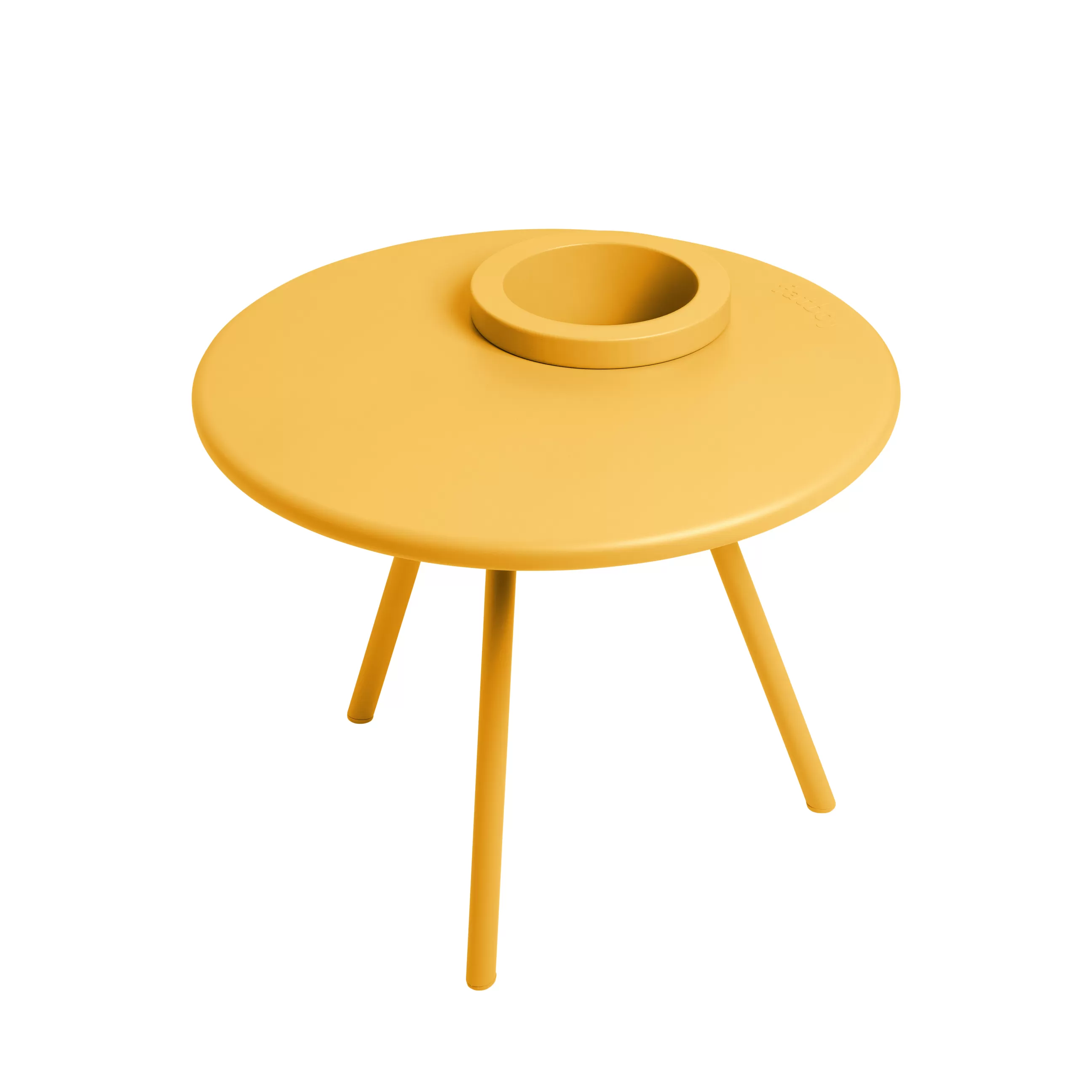 Tables Basses De Jardin>Fatboy Table Basse Bakkes Outdoor Metal Jaune / O 60 Cm - Pot De Fleurs Integre / Acier - Jaune Rayon De Soleil