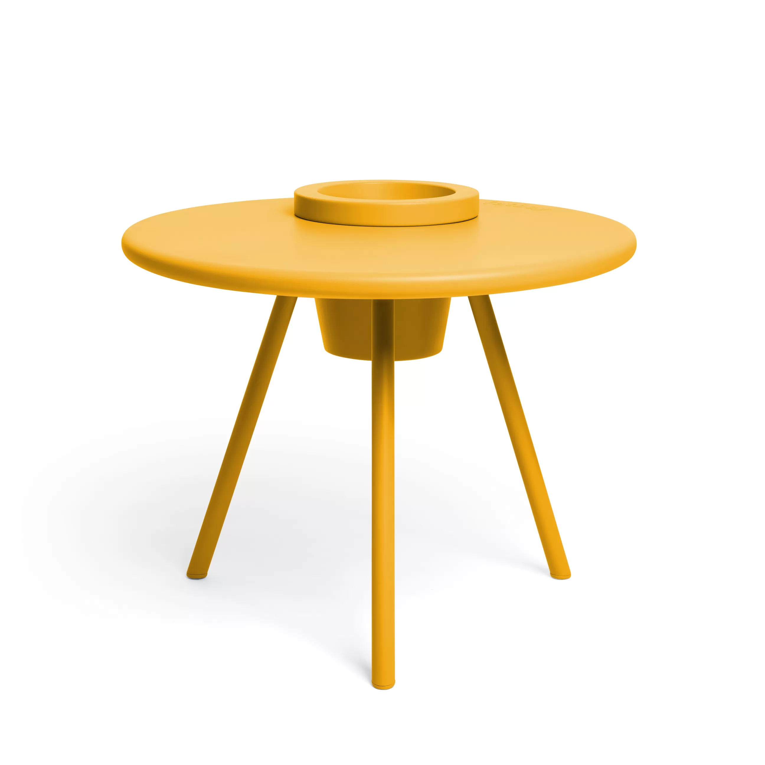 Tables Basses De Jardin>Fatboy Table Basse Bakkes Outdoor Metal Jaune / O 60 Cm - Pot De Fleurs Integre / Acier - Jaune Rayon De Soleil