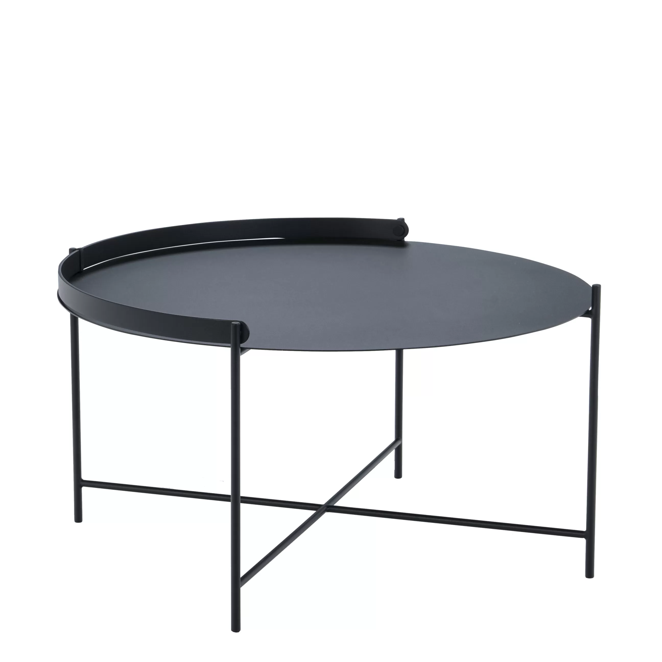 Tables Basses De Jardin>Houe Table Basse Edge Metal/ Poignee Rabattable - O 76 X H 40 Cm - Noir