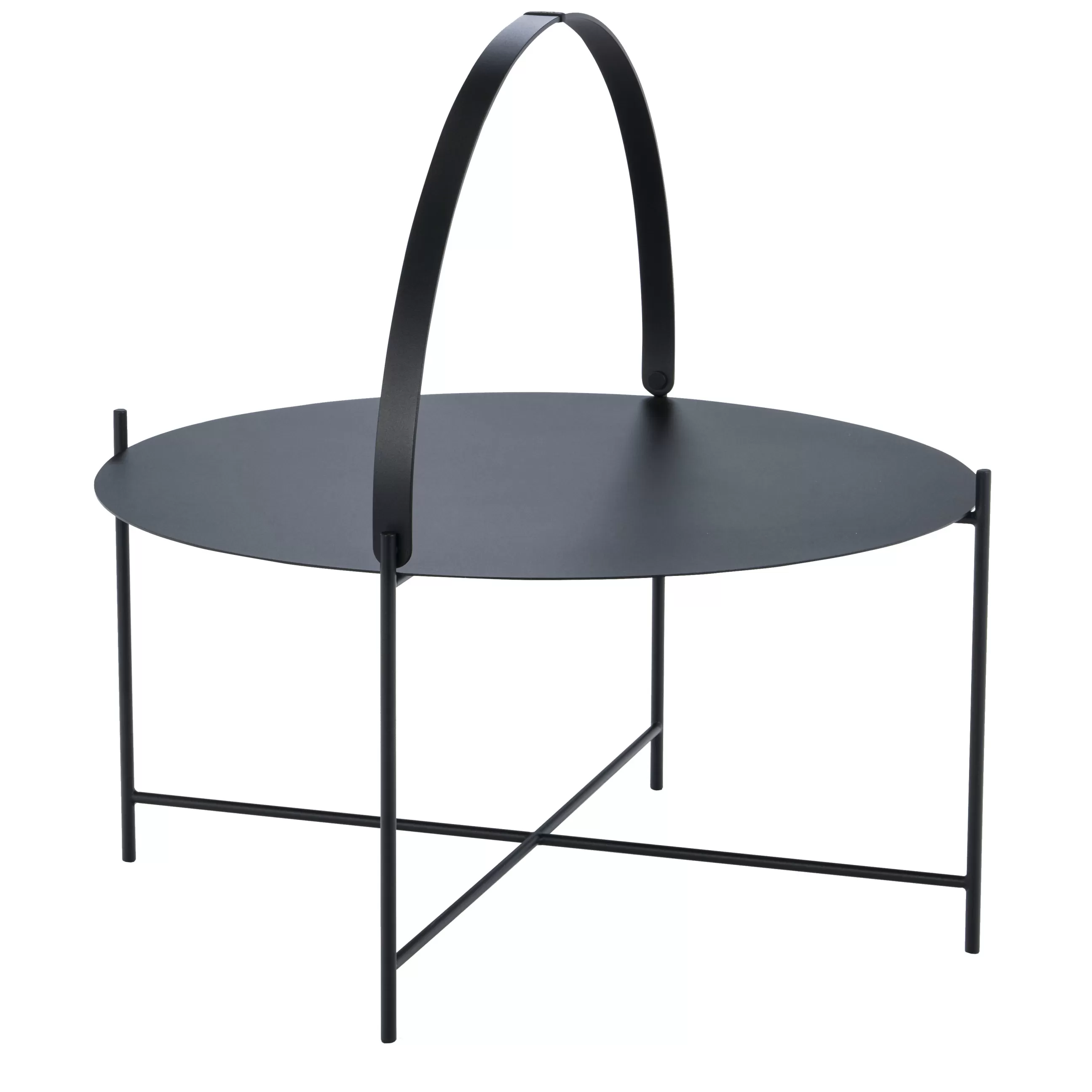Tables Basses De Jardin>Houe Table Basse Edge Metal/ Poignee Rabattable - O 76 X H 40 Cm - Noir