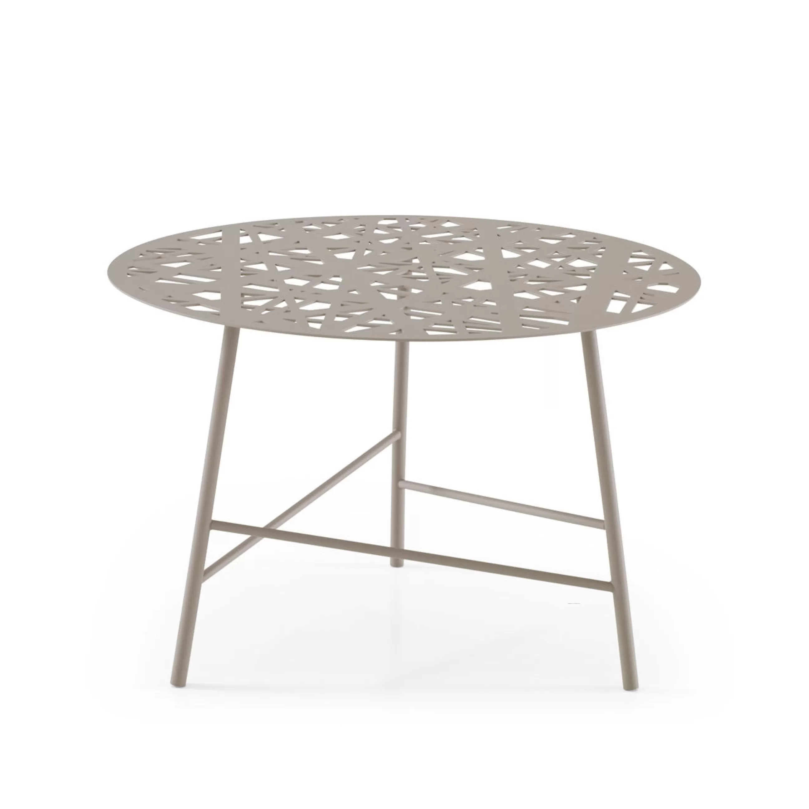 Tables Basses De Jardin>Cinna Table Basse Ezou Metal Gris / O 61 Cm - Metal Perfore - Gris Argile
