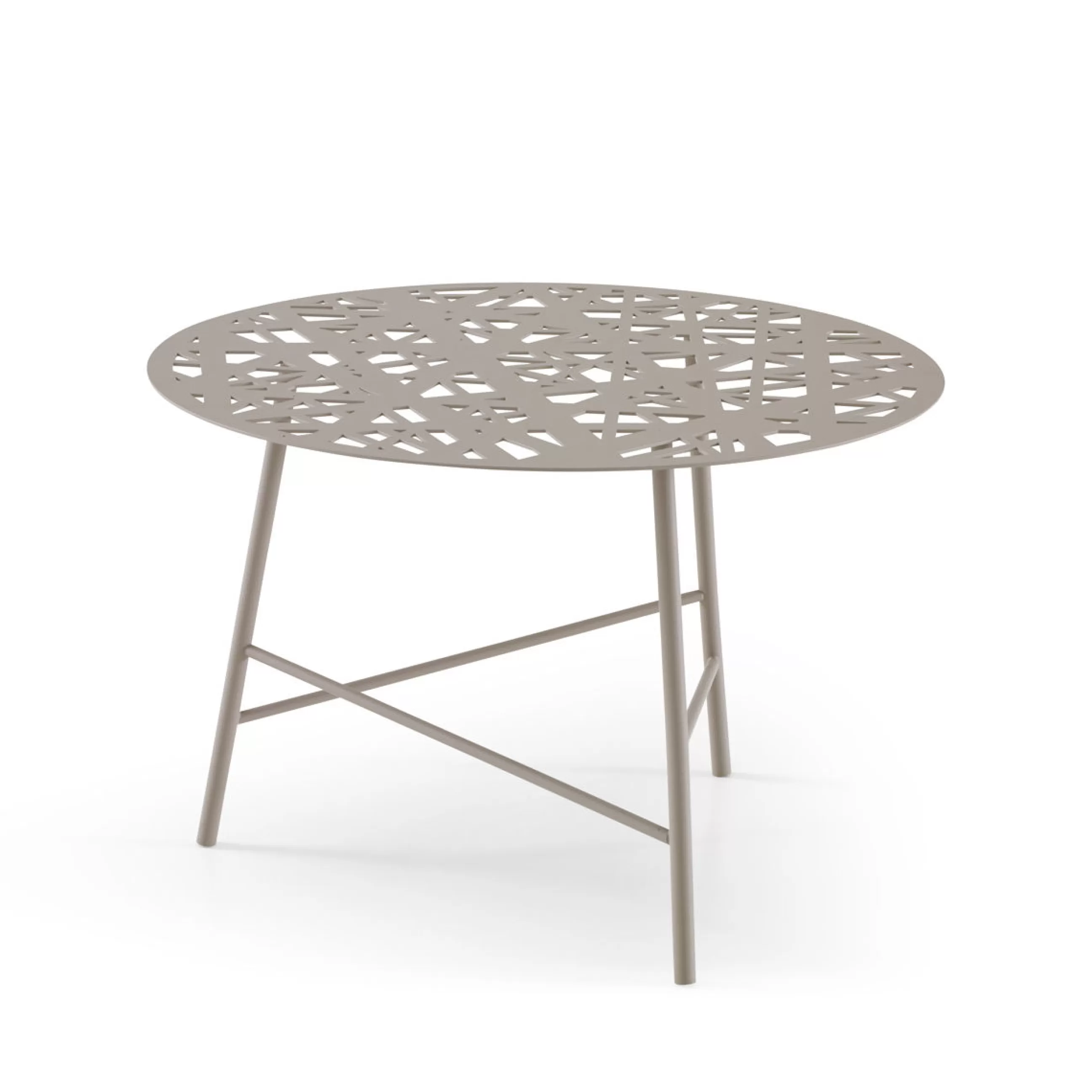 Tables Basses De Jardin>Cinna Table Basse Ezou Metal Gris / O 61 Cm - Metal Perfore - Gris Argile