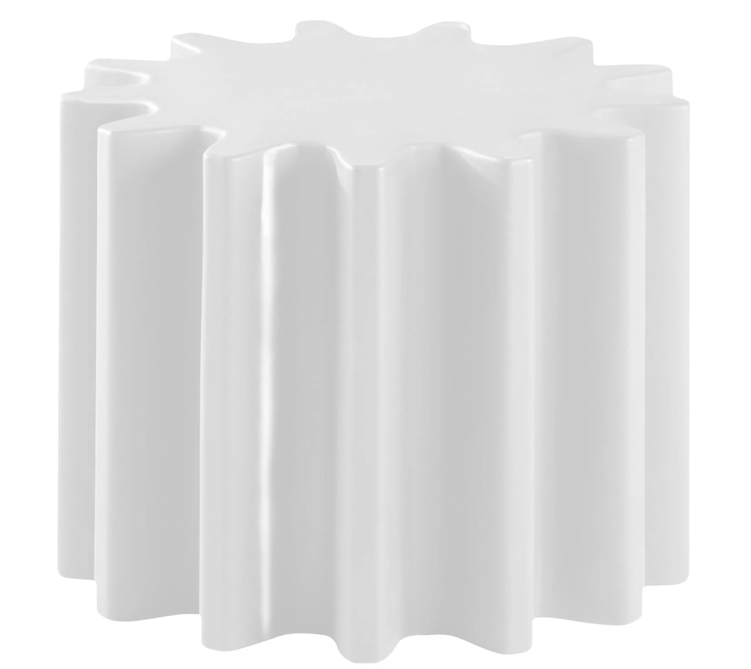Tables Basses De Jardin>Slide Table Basse Gear Plastique Blanc / Pouf - Version Laquee - O 55 X H 43 Cm - Blanc Laque