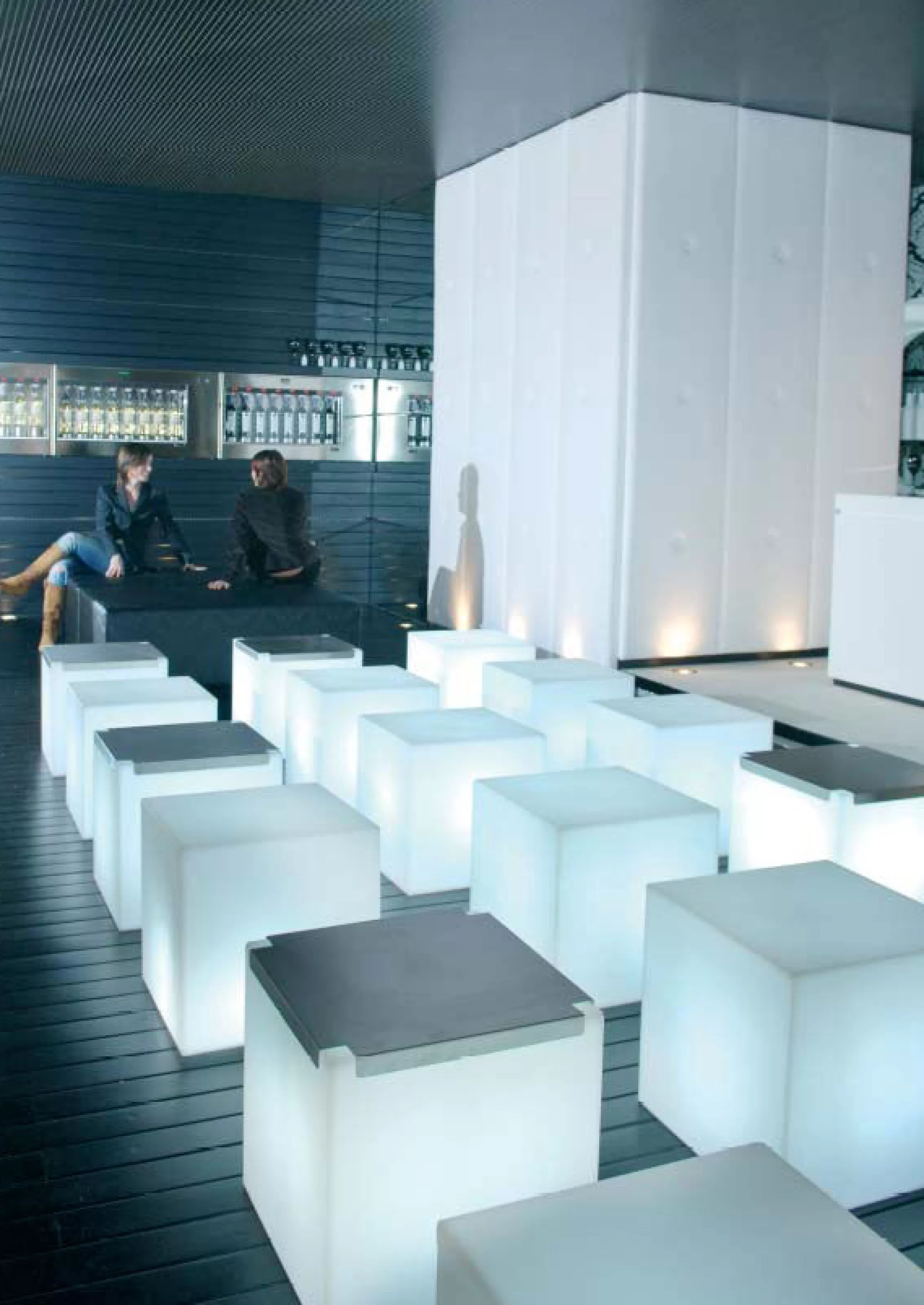 Mobilier Lumineux>Slide Table Basse Lumineuse Cubo Indoor Plastique/ 43 Cm - Avec Cable - Blanc