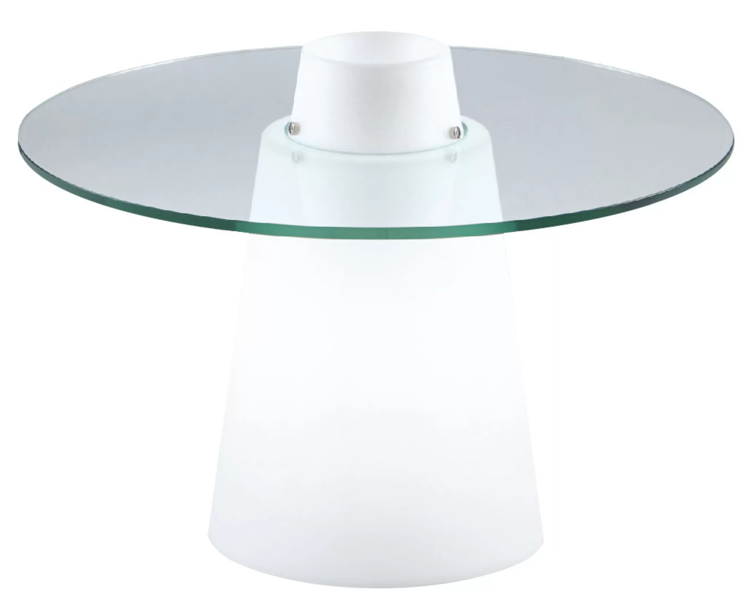 Tables Basses De Jardin>Slide Table Basse Lumineuse Peak Verre Plastique Blanc Transparent / O 70 X H 50 Cm - Blanc - Transparent