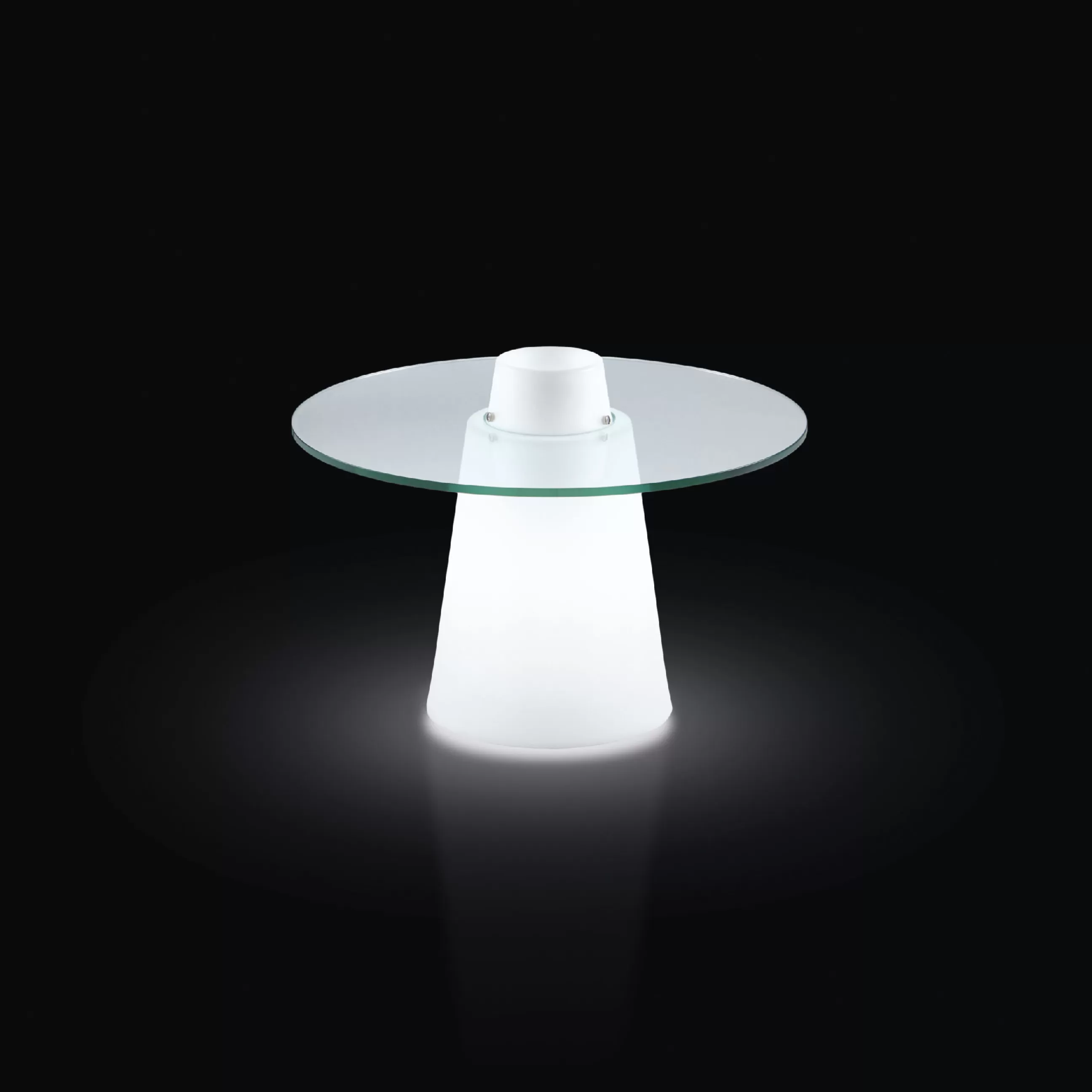 Tables Basses De Jardin>Slide Table Basse Lumineuse Peak Verre Plastique Blanc Transparent / O 70 X H 50 Cm - Blanc - Transparent