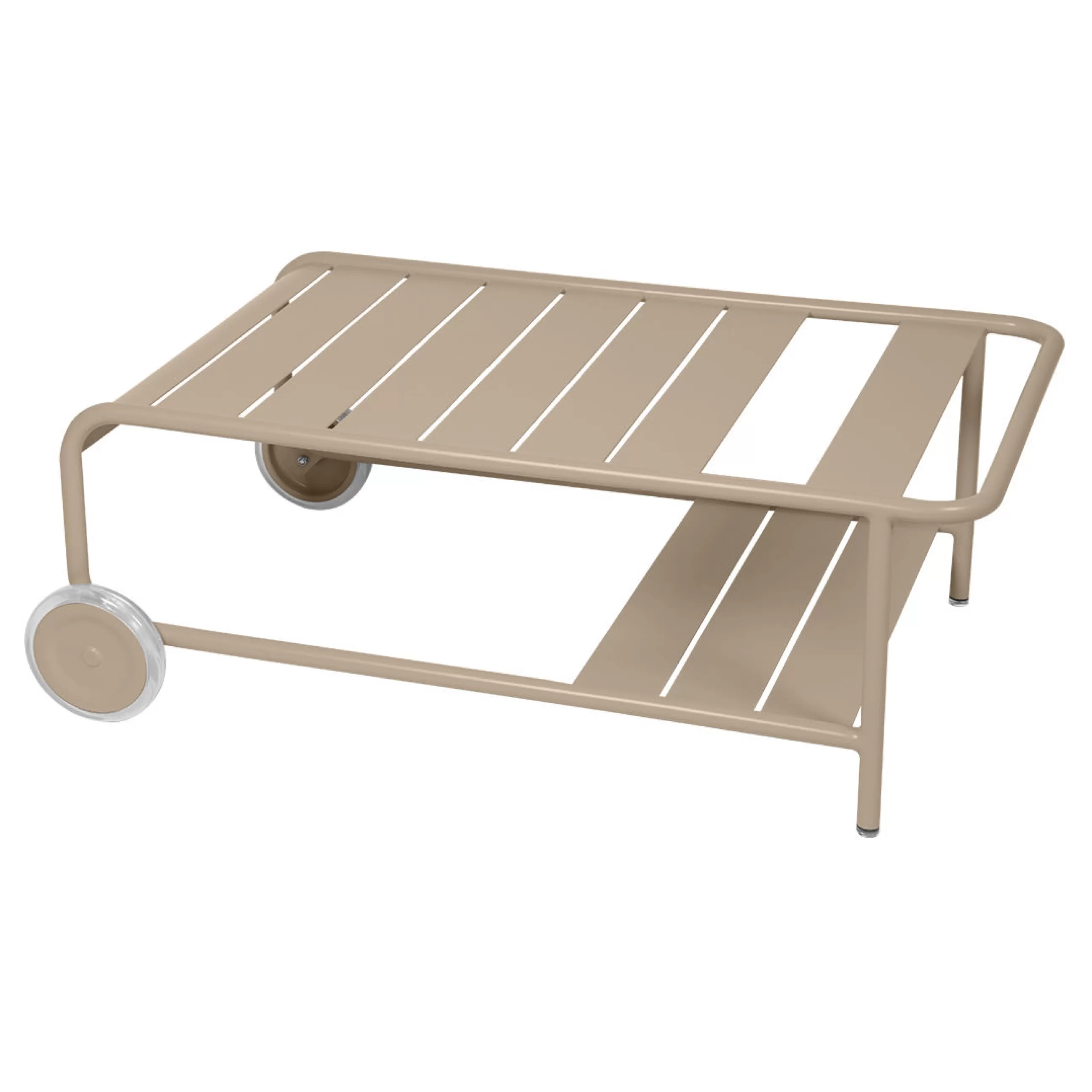 Tables Basses De Jardin>Fermob Table Basse Luxembourg Metal Beige / Avec Roues - 105 X 65 Cm - Muscade