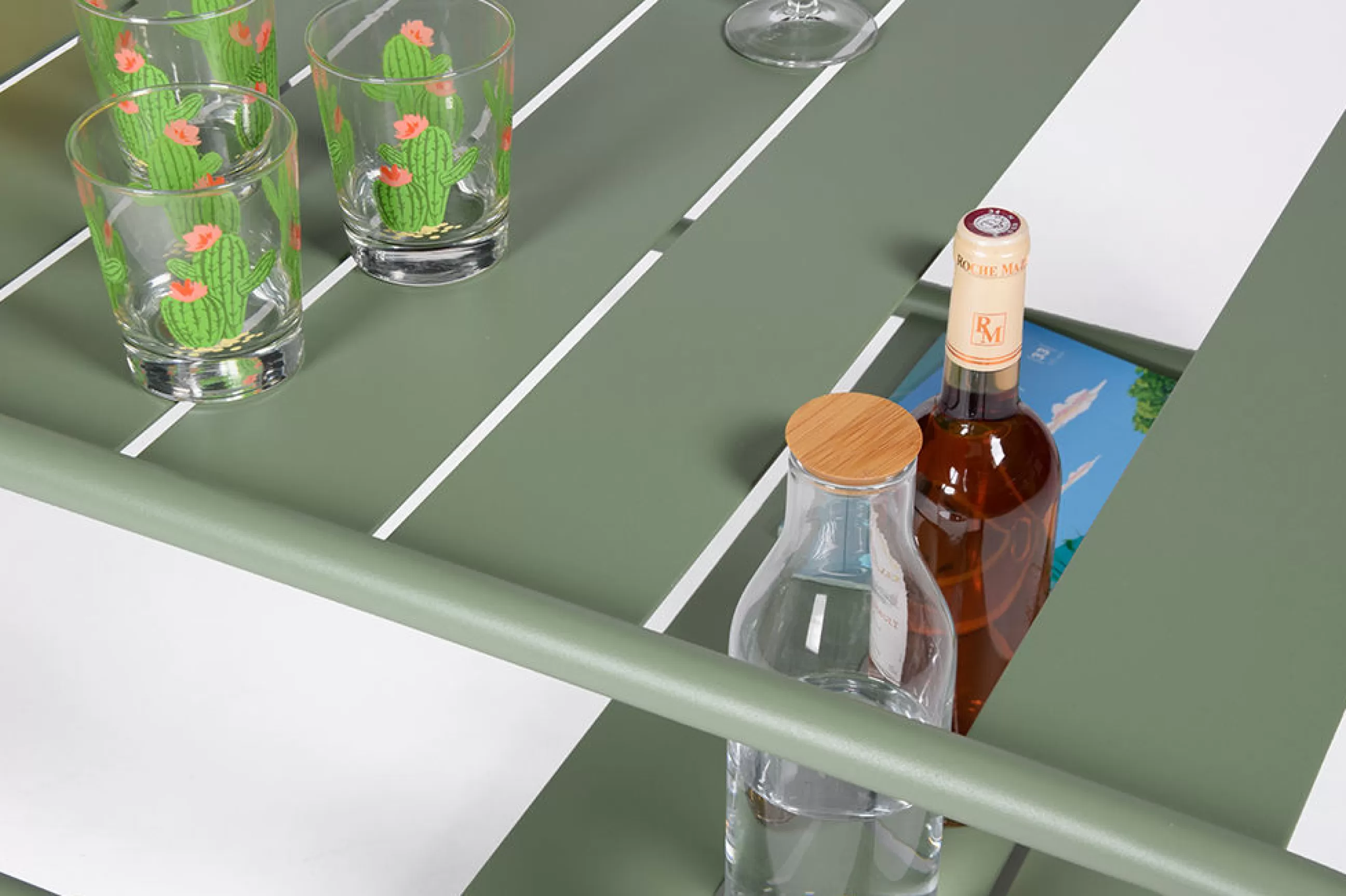Tables Basses De Jardin>Fermob Table Basse Luxembourg Metal Vert / Avec Roues - 105 X 65 Cm - Cactus