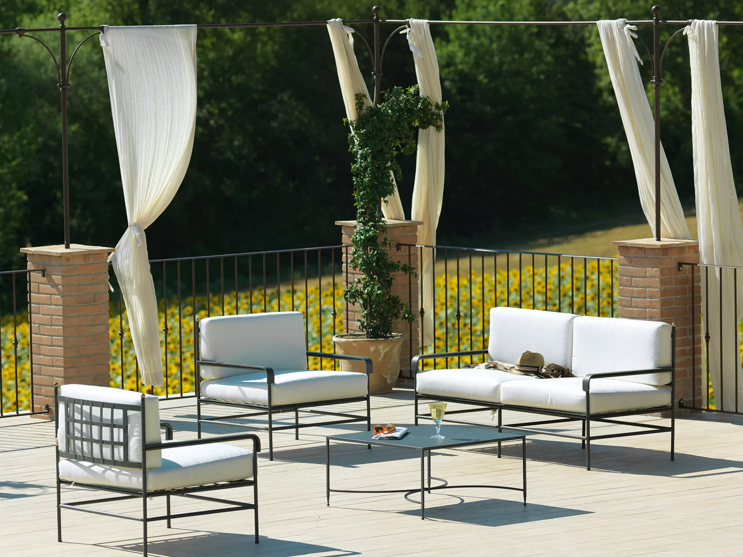 Tables Basses De Jardin>Unopiu Table Basse Toscana Metal Gris Noir / Fer - 52 X 38 X H 38 Cm - Gris Graphite