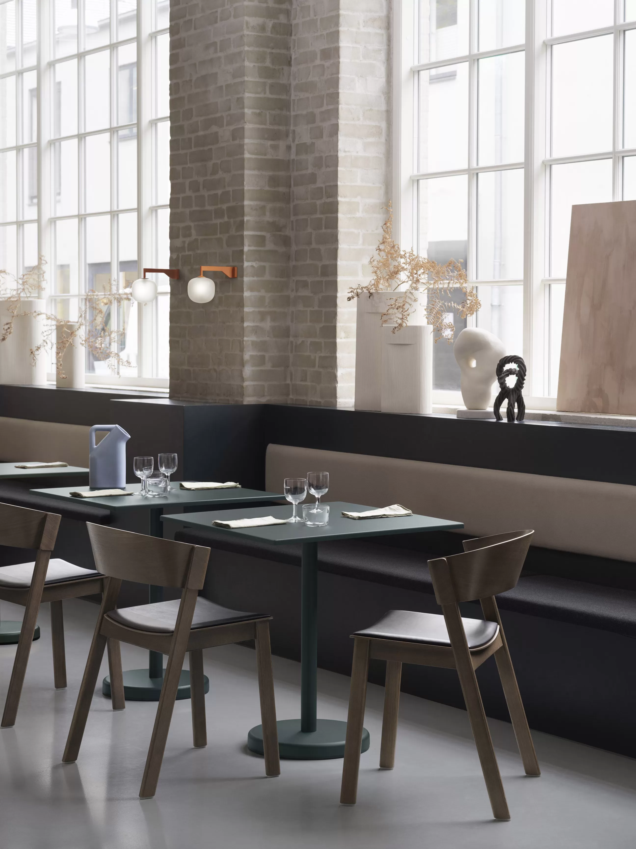Tables De Jardin>Muuto Table Carree Linear Cafe Metal Marron Beige / 70 X 70 Cm - Caramel