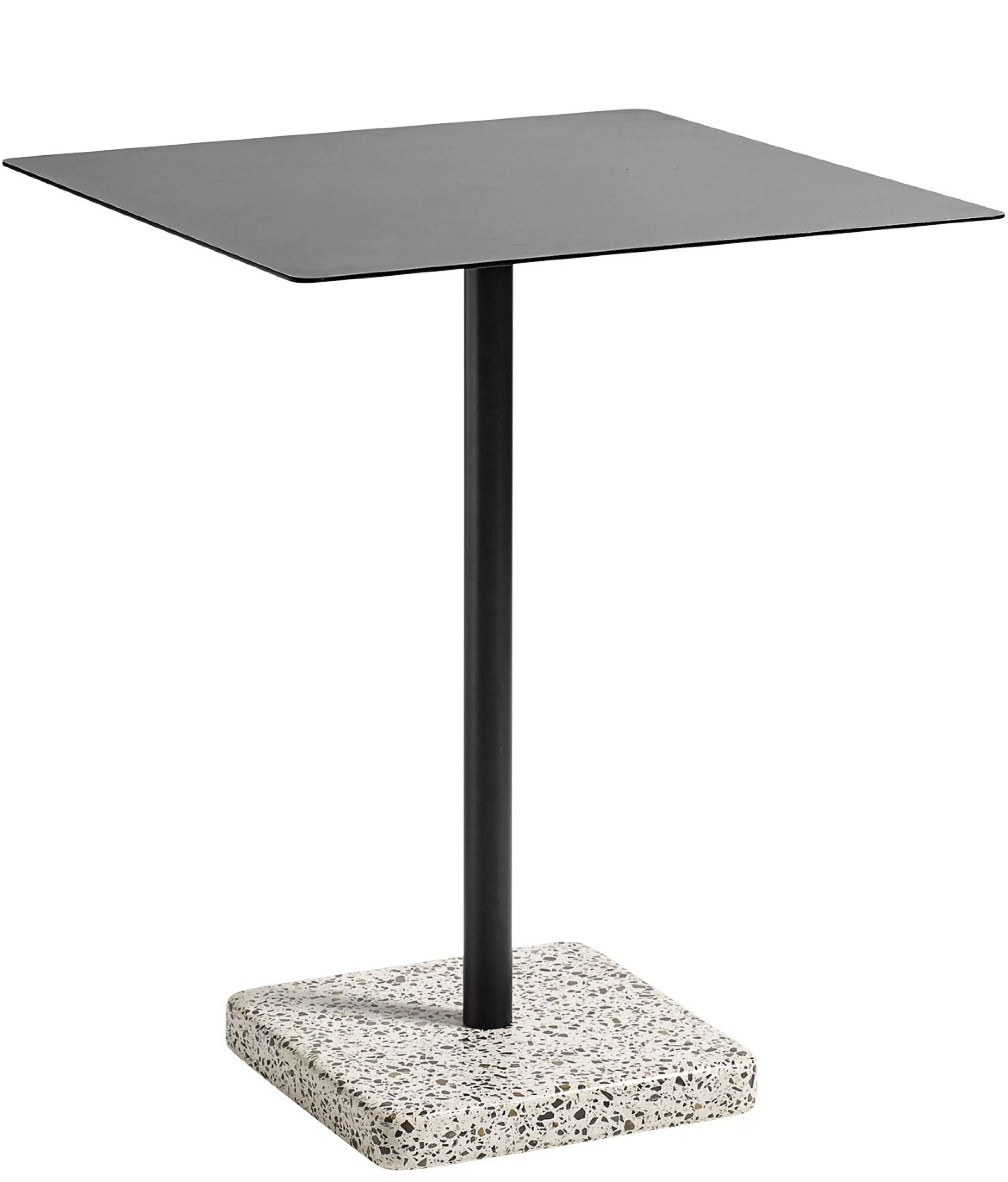 Tables>Hay Table Carree Terrazzo Metal Pierre Noir / 60 X 60 Cm - Carbone - Gris