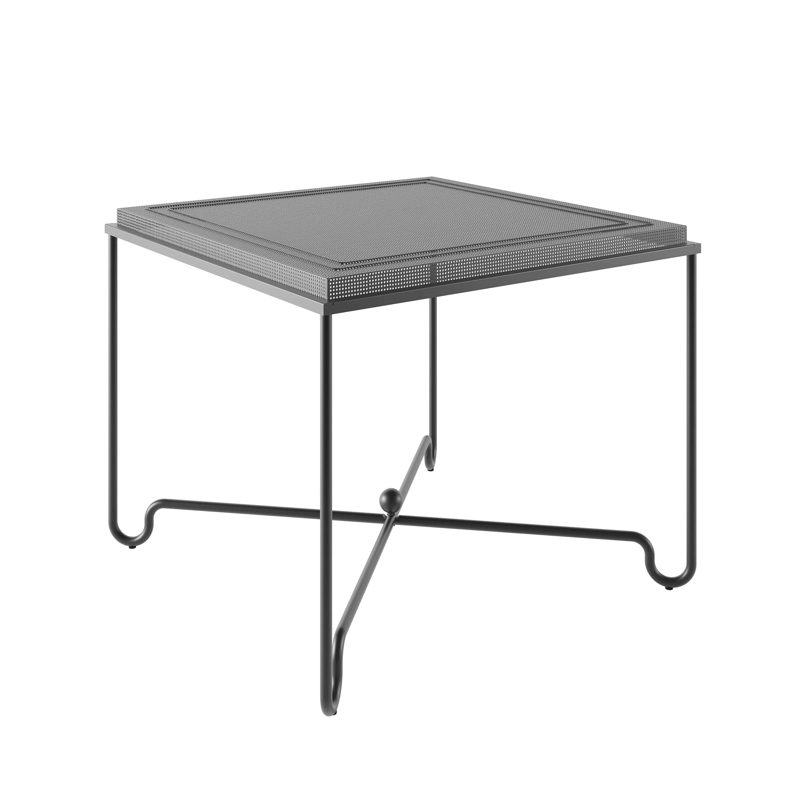 Tables De Jardin>Gubi Table Carree Tropique Metal Beige / 90 X 90 Cm - Acier Perfore / Mategot, Reedition 50' - Anthracite - Noir