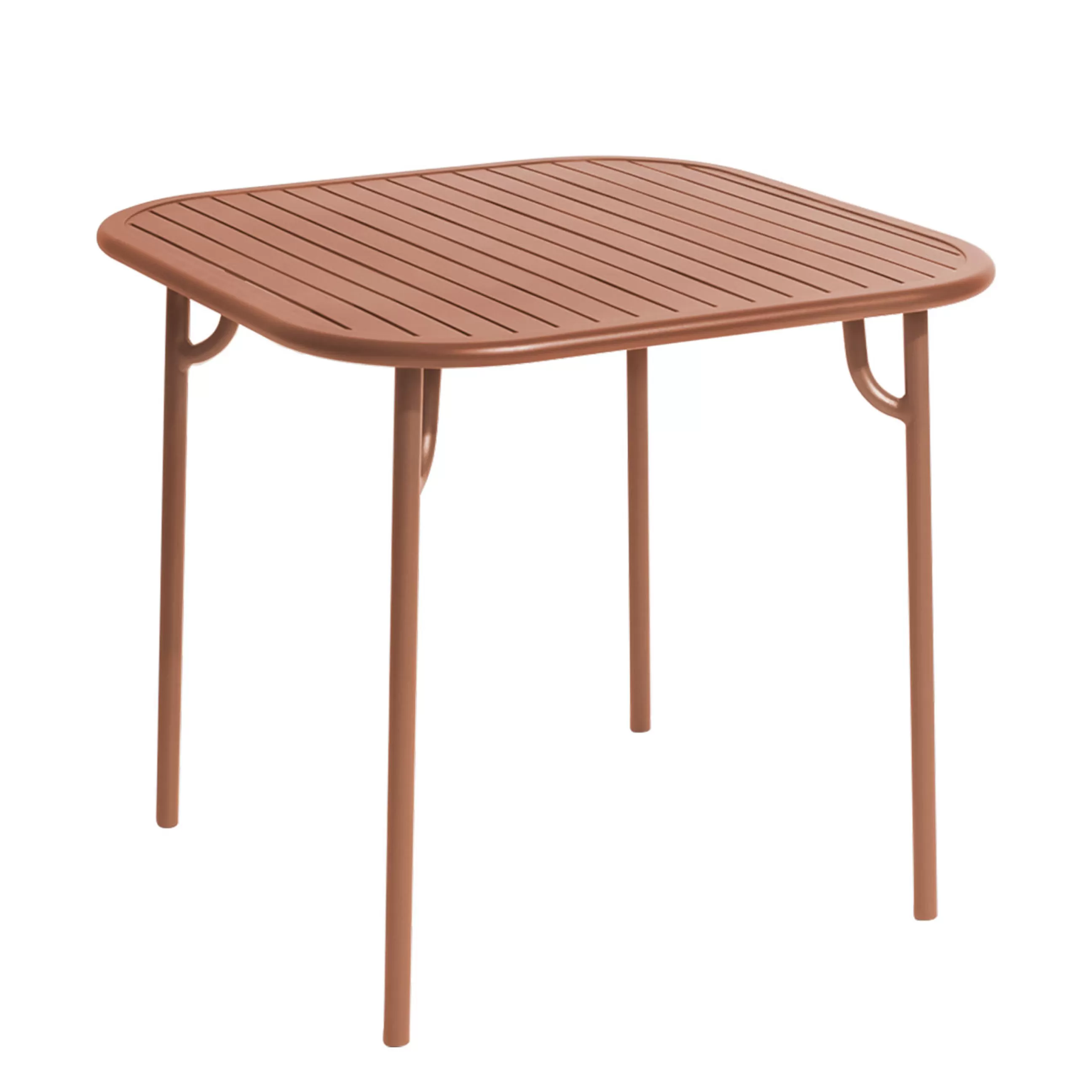 Tables De Jardin>Petite Friture Table Carree Week-End Bistrot Metal Marron / 85 X 85 Cm - Aluminium - Terracotta