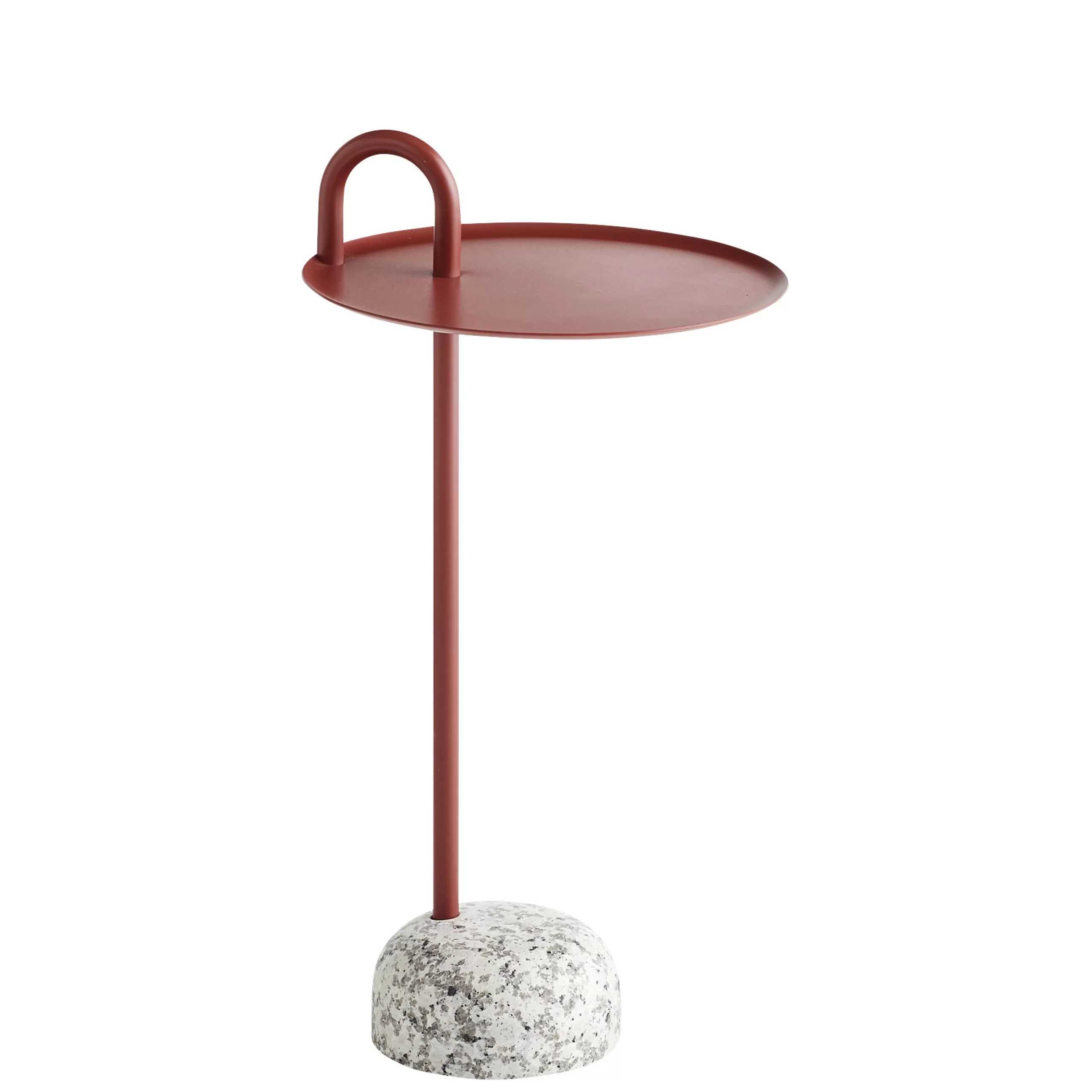 Tables De Chevet>Hay Table D'Appoint Bowler Metal Pierre Rouge / Granit - Gris - Rouge