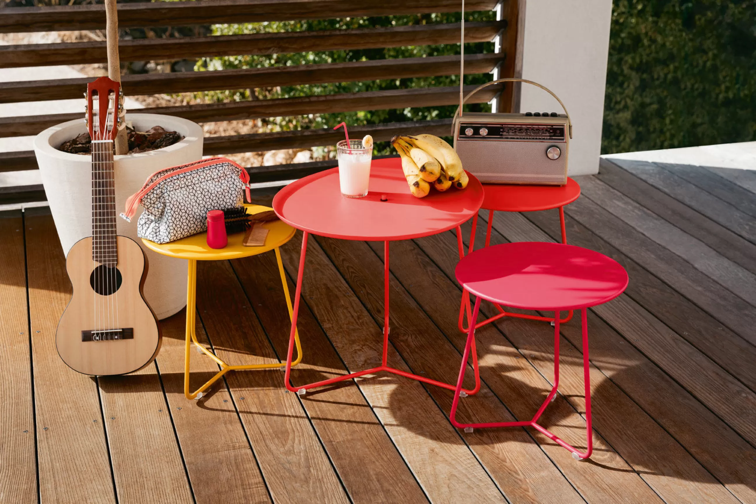 Tables Basses De Jardin>Fermob Table D'Appoint Cocotte Metal Bleu / Tabouret - O 34 X H 36 Cm - Bleu Abysse