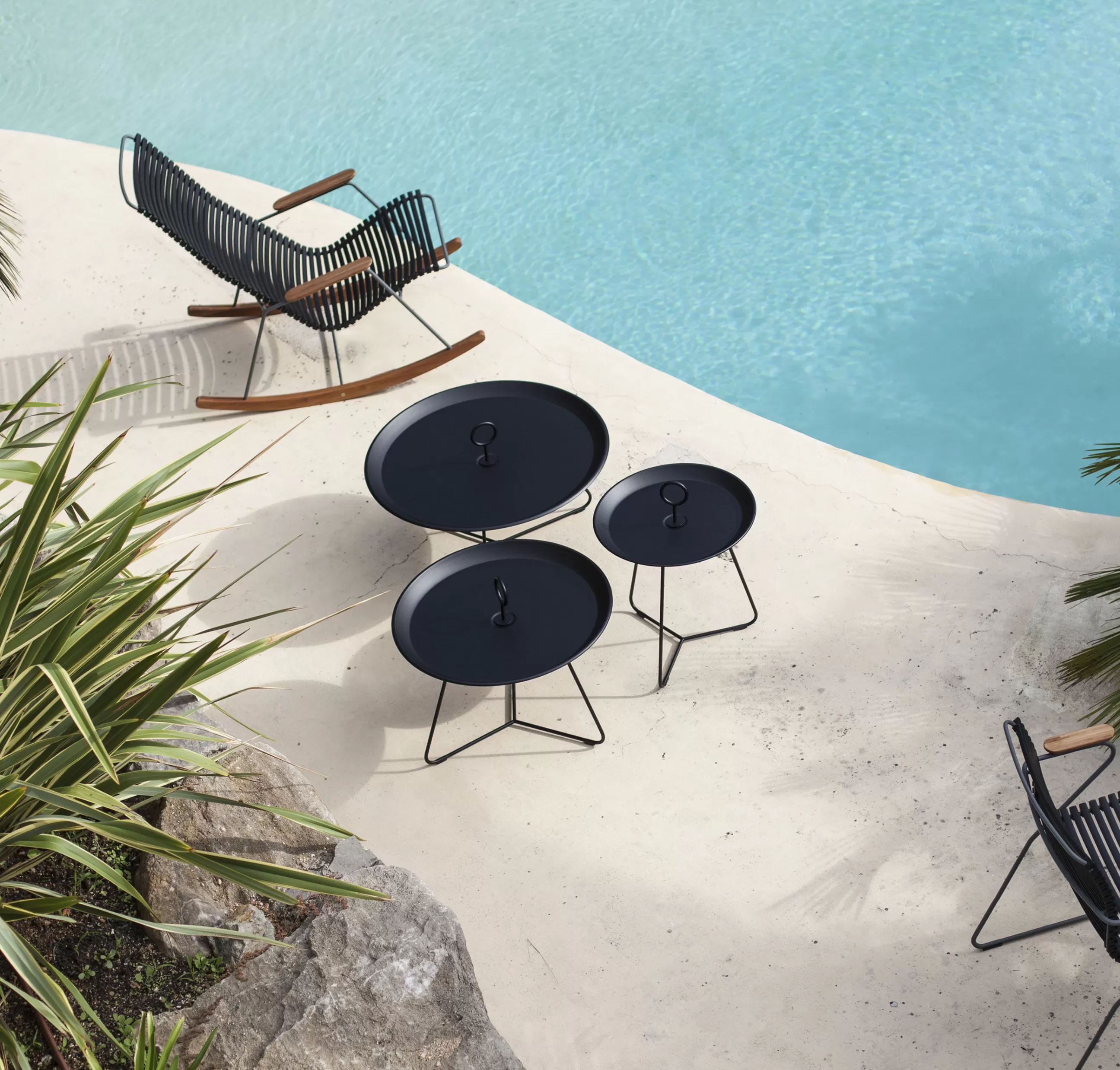Tables Basses De Jardin>Houe Table D'Appoint Eyelet Small Metal Bleu / O 45 X H 46,5 Cm - Bleu Nuit