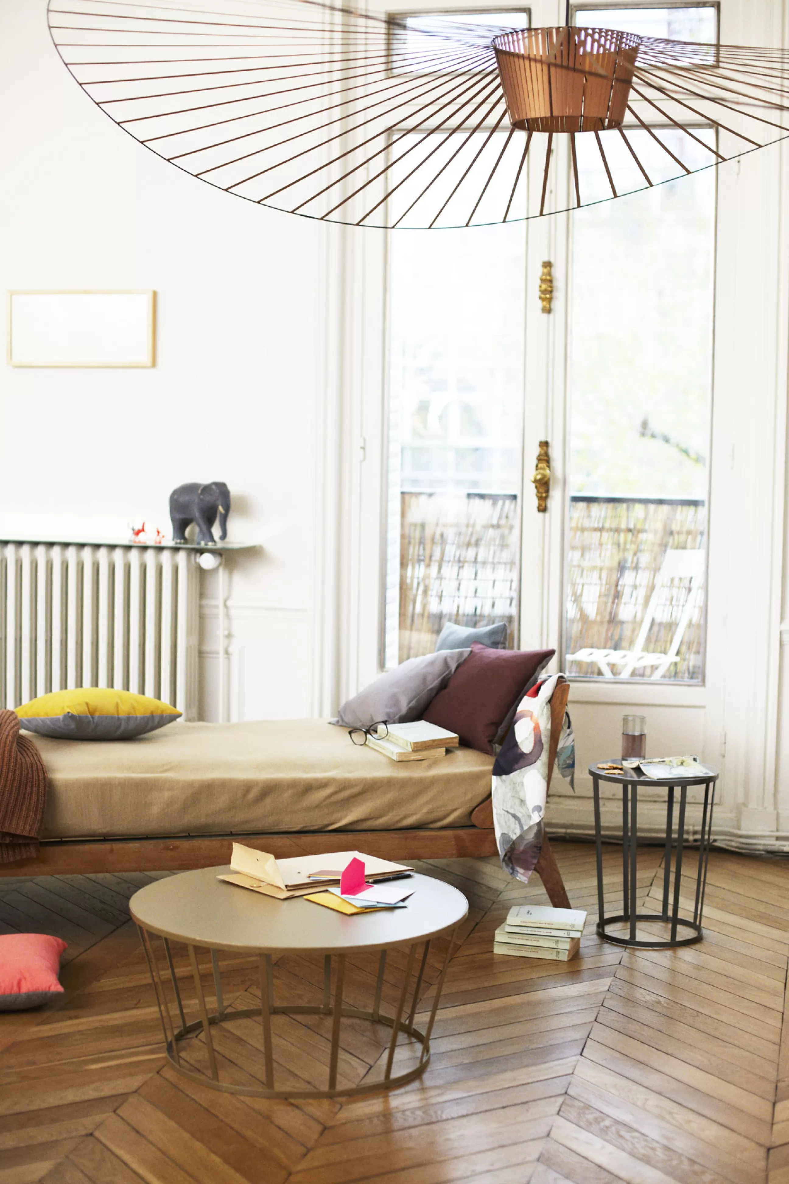 Tabourets D'extérieur>Petite Friture Table D'Appoint Hollo Metal Or / Tabouret -  O 35 X H 44 Cm - Or Mat