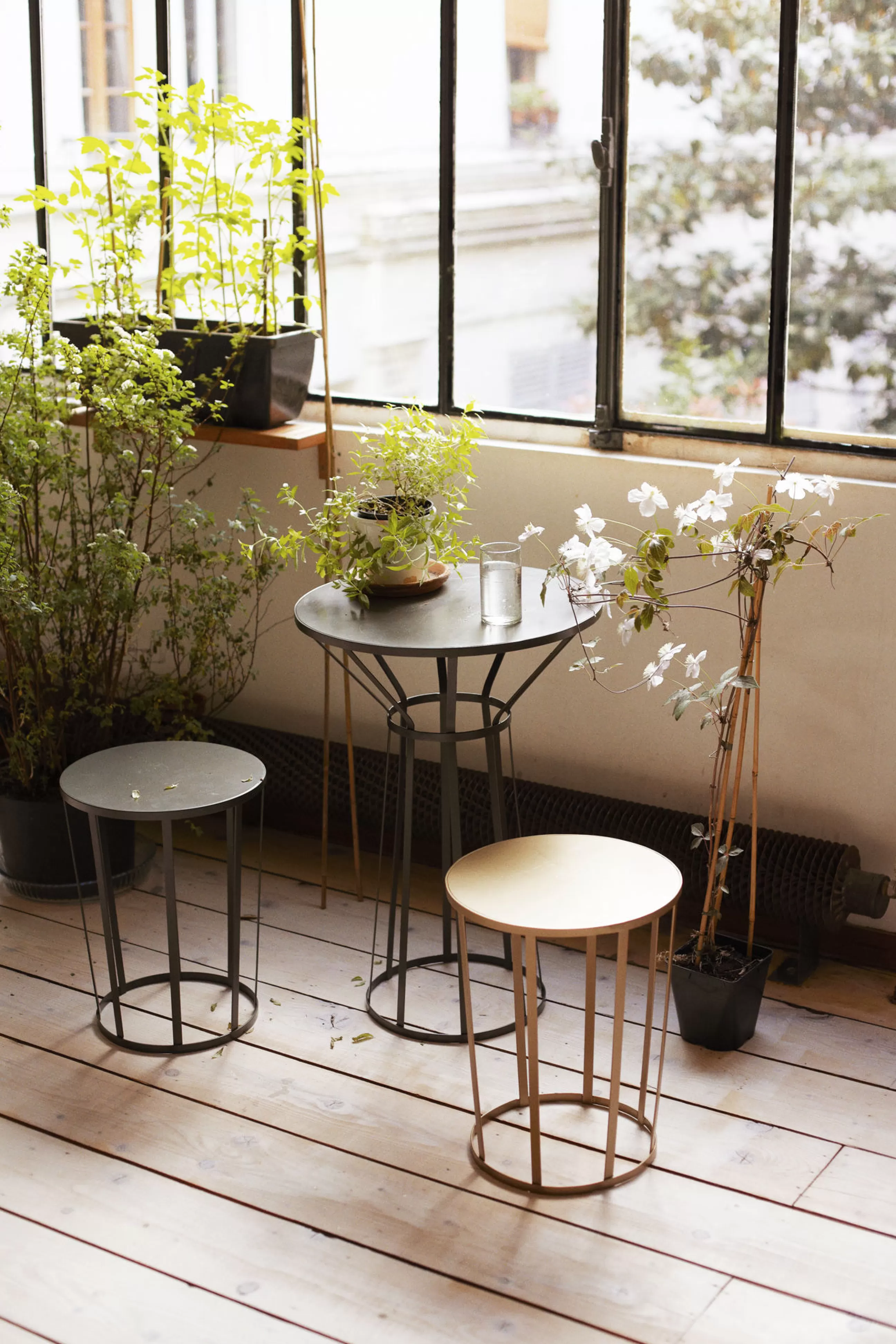 Tabourets D'extérieur>Petite Friture Table D'Appoint Hollo Metal Or / Tabouret -  O 35 X H 44 Cm - Or Mat