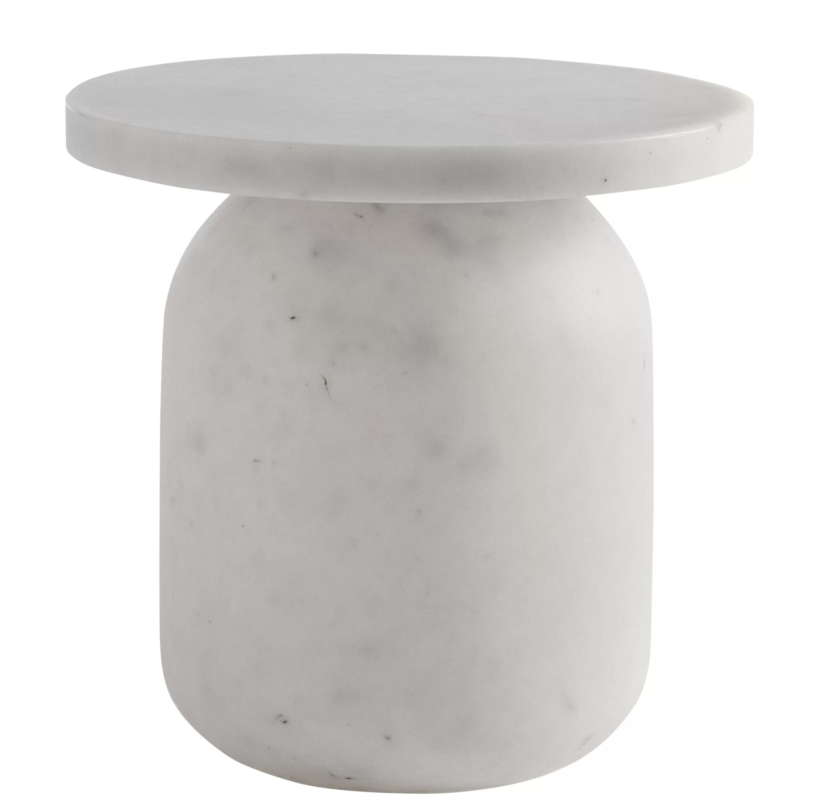 Tabourets D'extérieur>Serralunga Table D'Appoint Juju Plastique / Tabouret O 52 Cm - Effet Marbre - Blanc