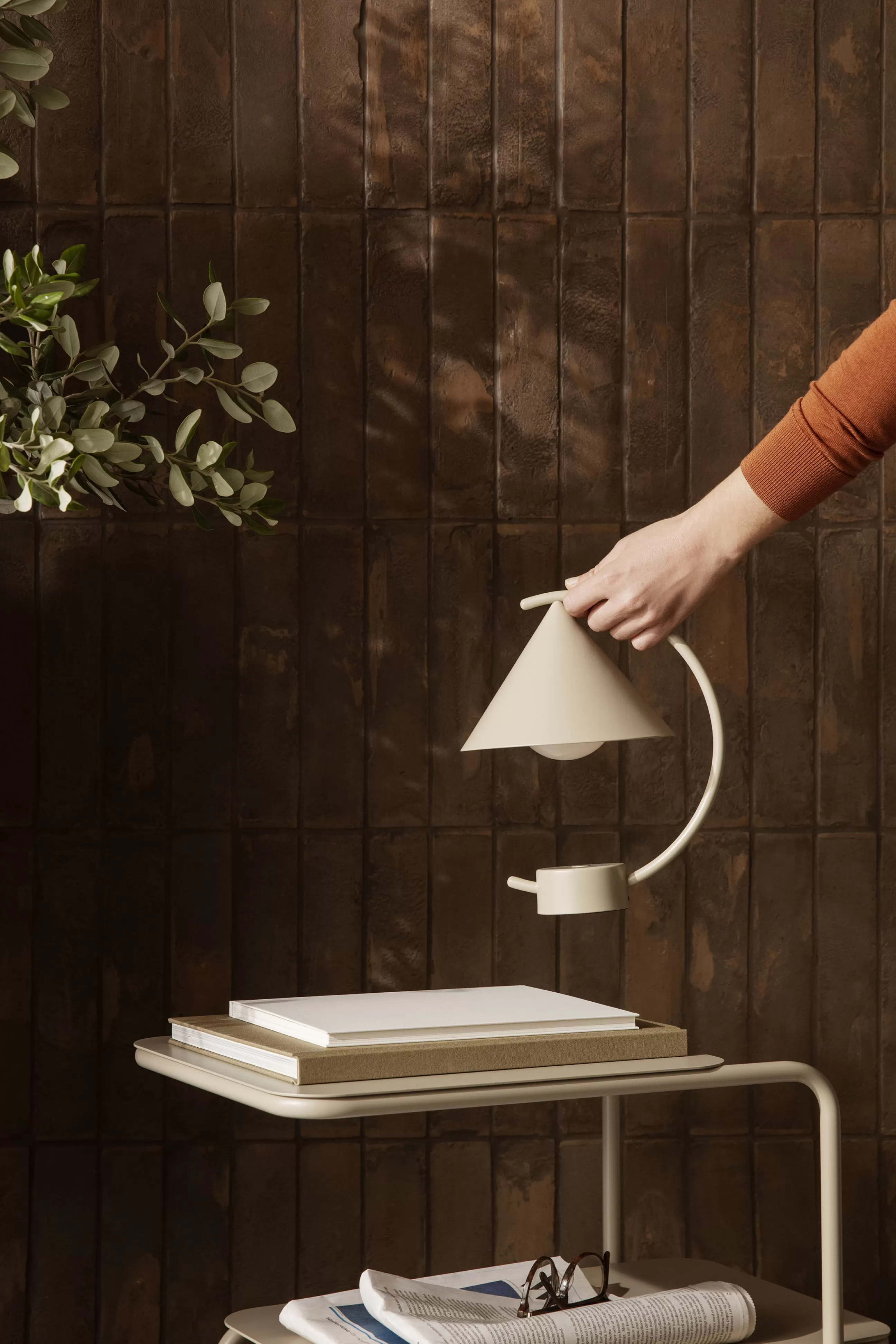 Tables Basses De Jardin>Ferm Living Table D'Appoint Level Metal Beige / 55 X 35 Cm - Beige Cachemire