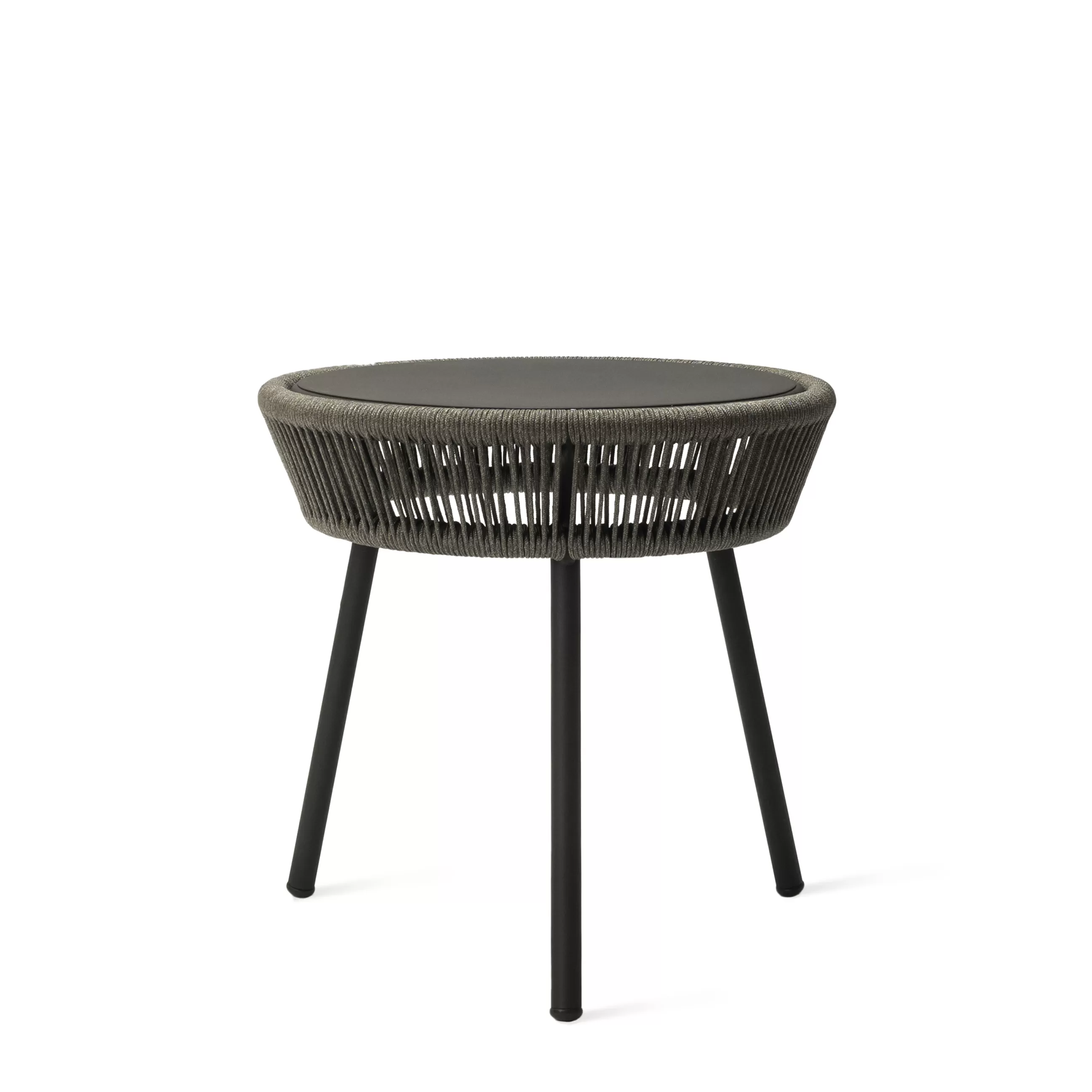 Tables Basses De Jardin>Vincent Sheppard Table D'Appoint Loop Plastique Gris / Cordage Polyethylene Tisse Main - O 51 Cm - Gris Fossile