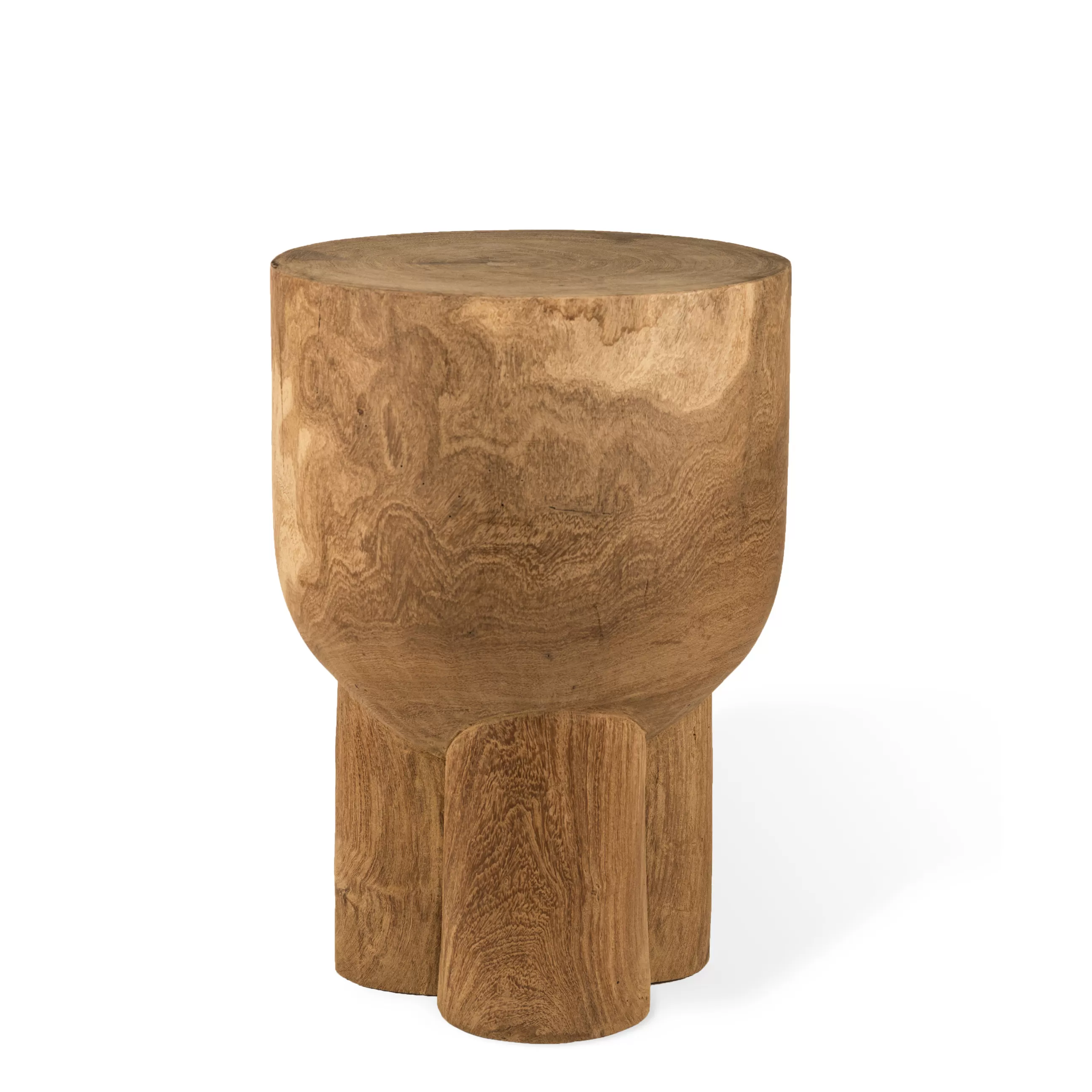 Tabourets D'extérieur>Pols Potten Table D'Appoint Pile/ Table D'Appoint - Bois Sculpte Main - Bois Naturel