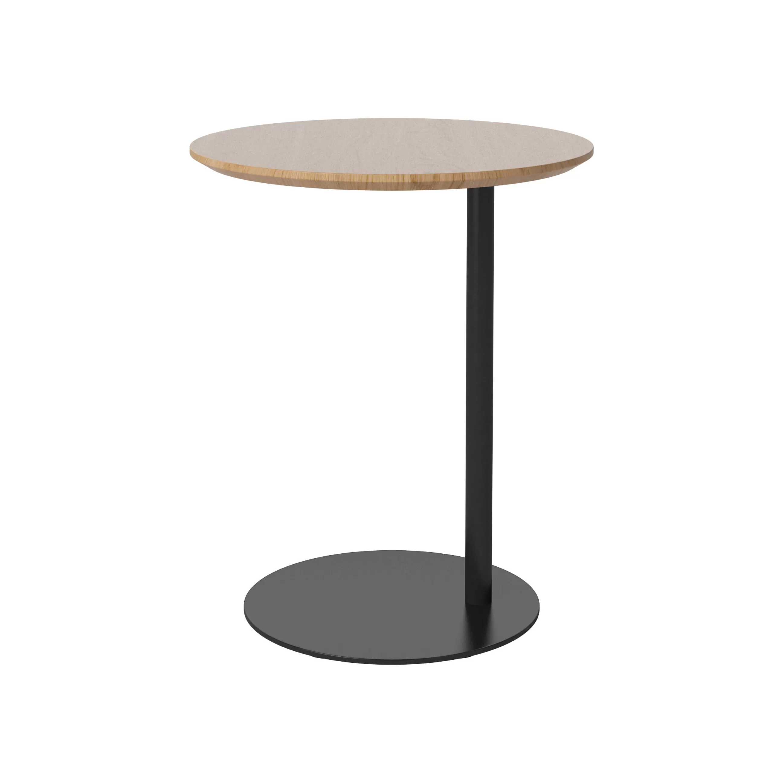 Dessous De Plat>Bolia Table D'Appoint Pillar Noir Bois Naturel / O 45 X H 54,7 Cm - Chene & Acier - Chene Naturel - Noir