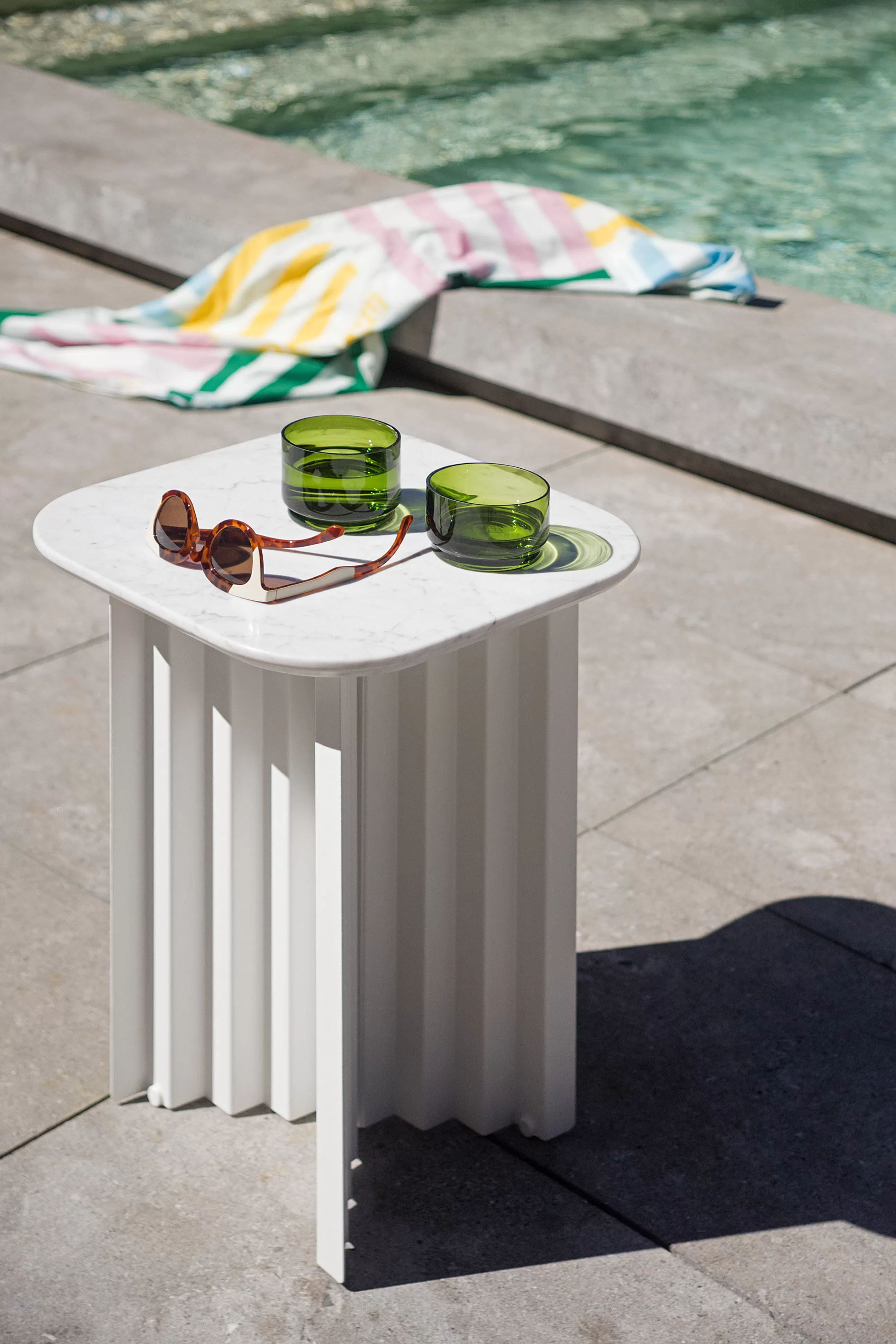Tables Basses De Jardin>RS BARCELONA Table D'Appoint Plec Small Pierre/ Marbre - 37 X 37 X H 45 Cm - Vert