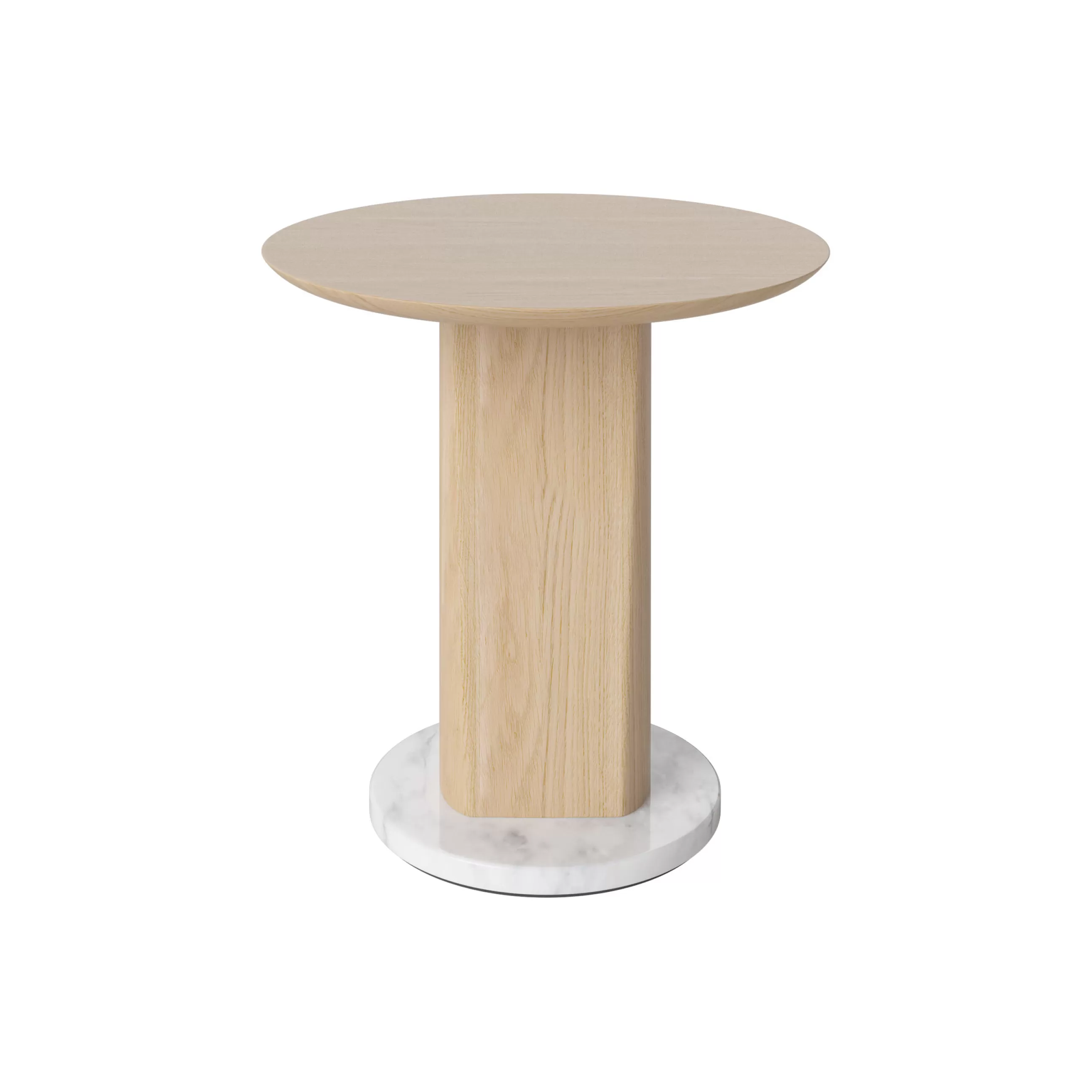 Dessous De Plat>Bolia Table D'Appoint Root Pierre Bois Naturel / O 42 X H 44 Cm - Marbre & Chene - Blanc-Gris - Chene Pigmente Blanc