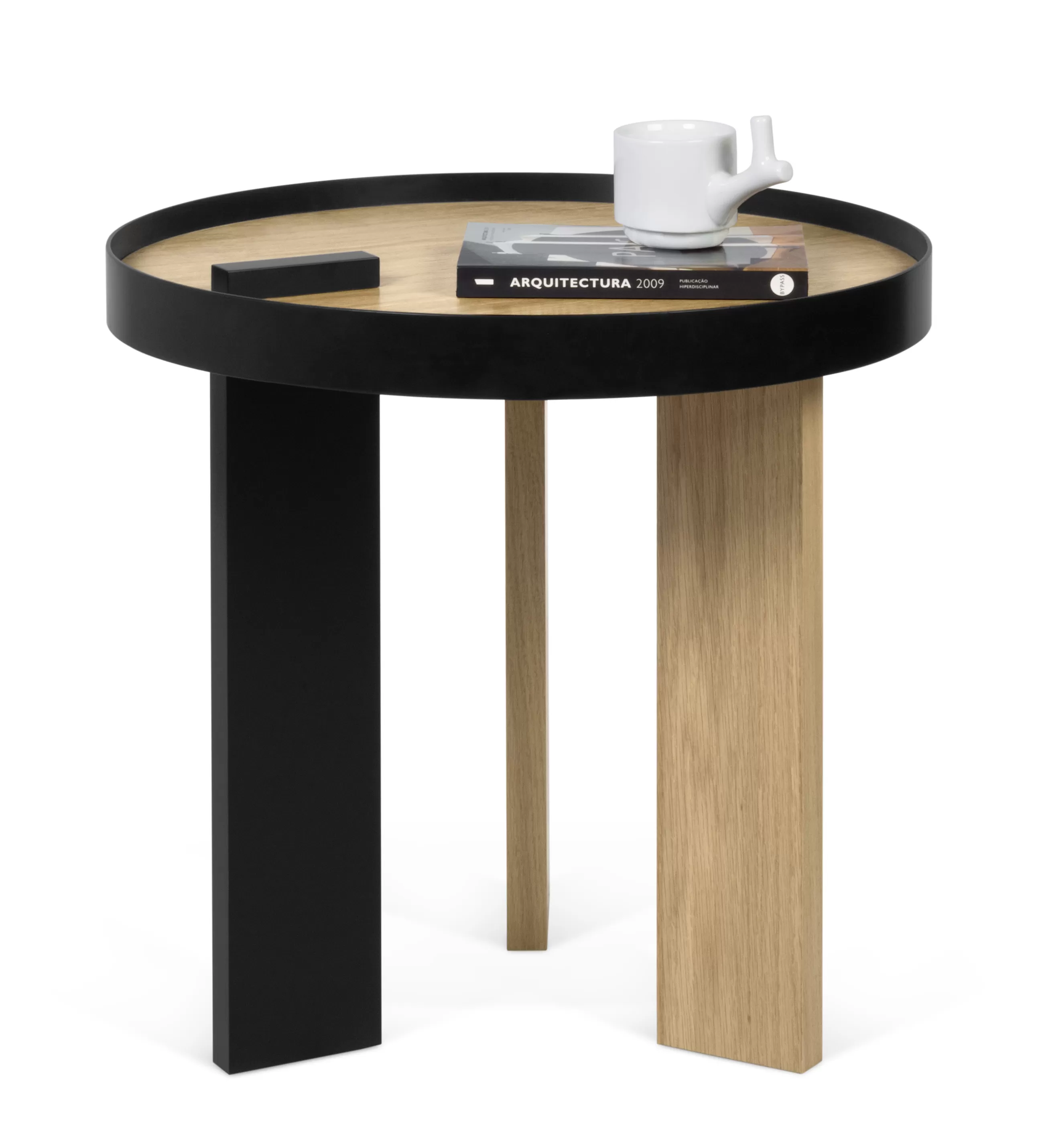 Tables De Chevet>POP UP HOME Table D'Appoint Tokyo Bois Naturel / O 50 X H 50 Cm - Chene Naturel - Noir