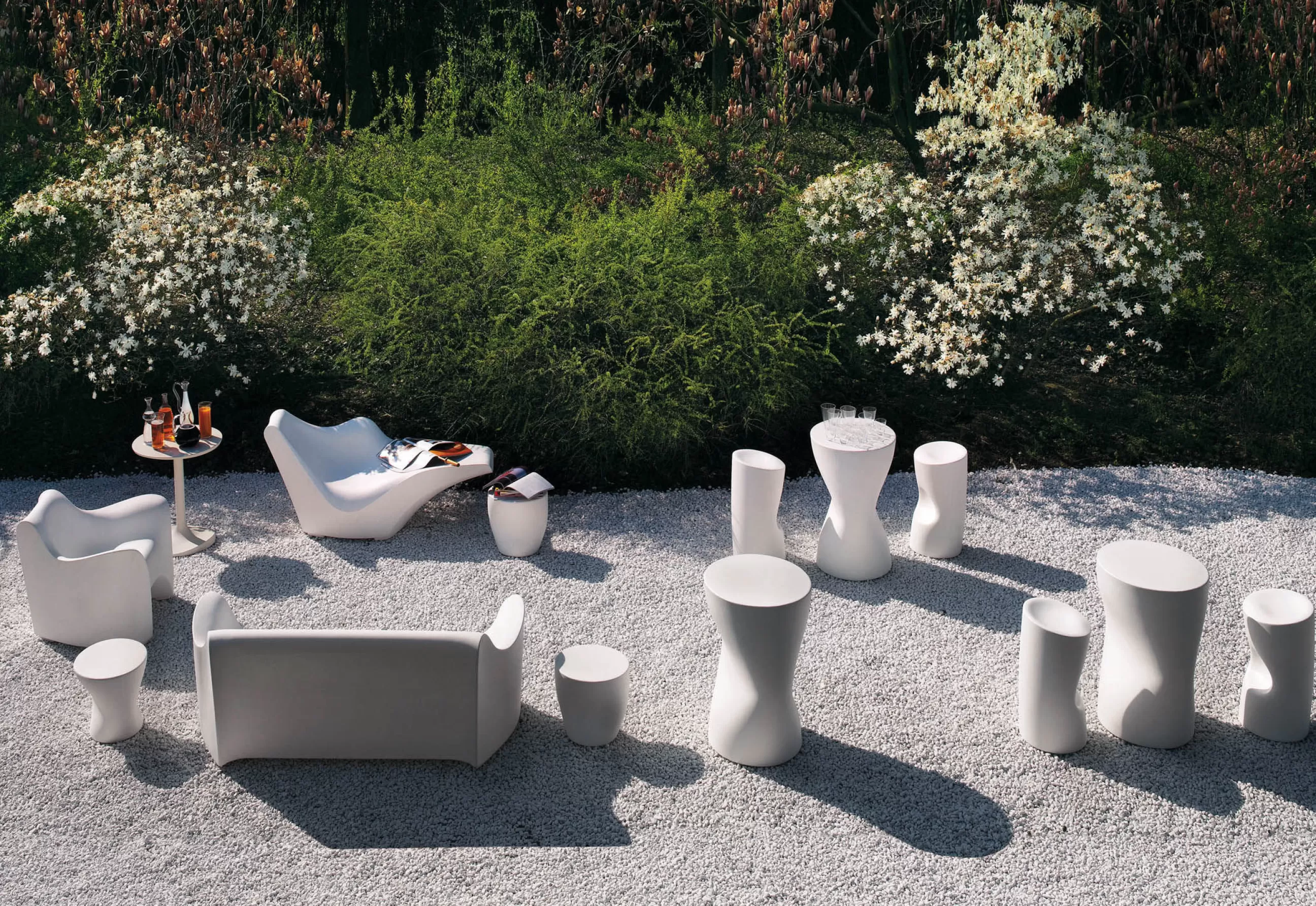 Tables Basses De Jardin>Driade Table D'Appoint Tokyo Pop Plastique/ Tabouret - H 40 Cm - Blanc