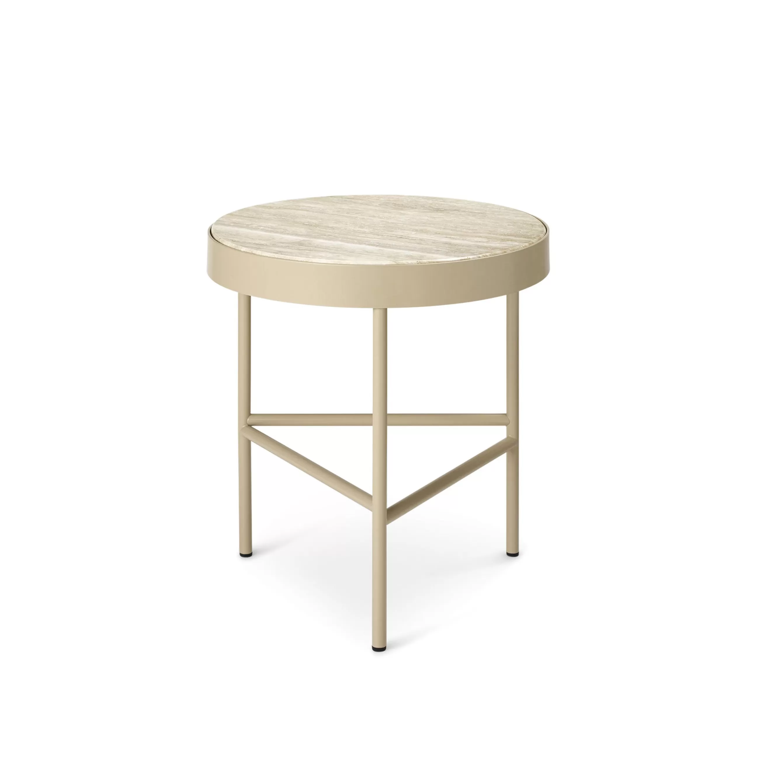 Tables De Chevet>Ferm Living Table D'Appoint Travertine Medium Pierre Beige / O 40 X H 45 Cm - Beige - Beige Cachemire