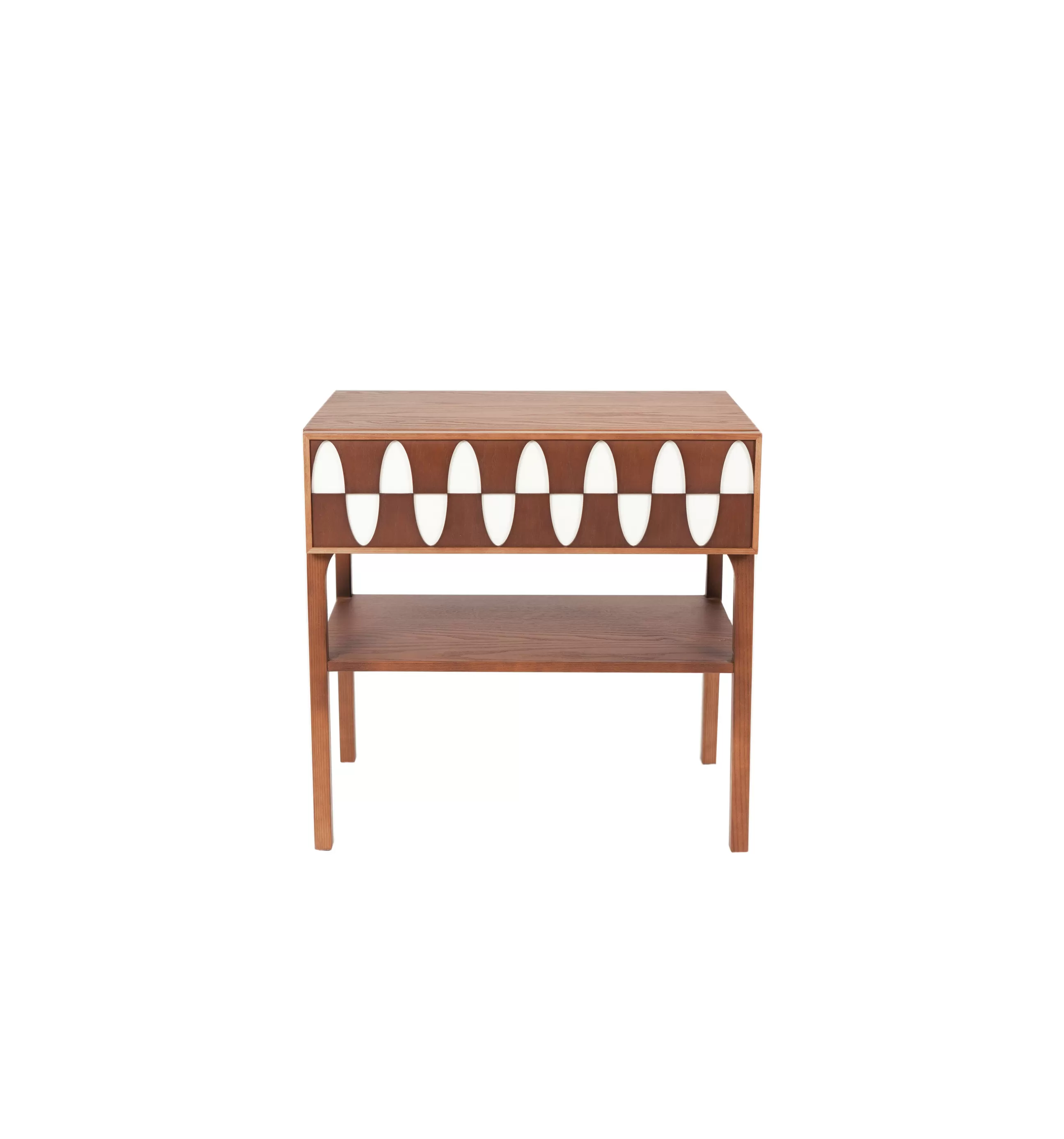 Tables De Chevet>Maison Sarah Lavoine Table De Chevet Ecailles Bois Naturel / 1 Tiroir - L 60 Cm - Ecru - Noyer
