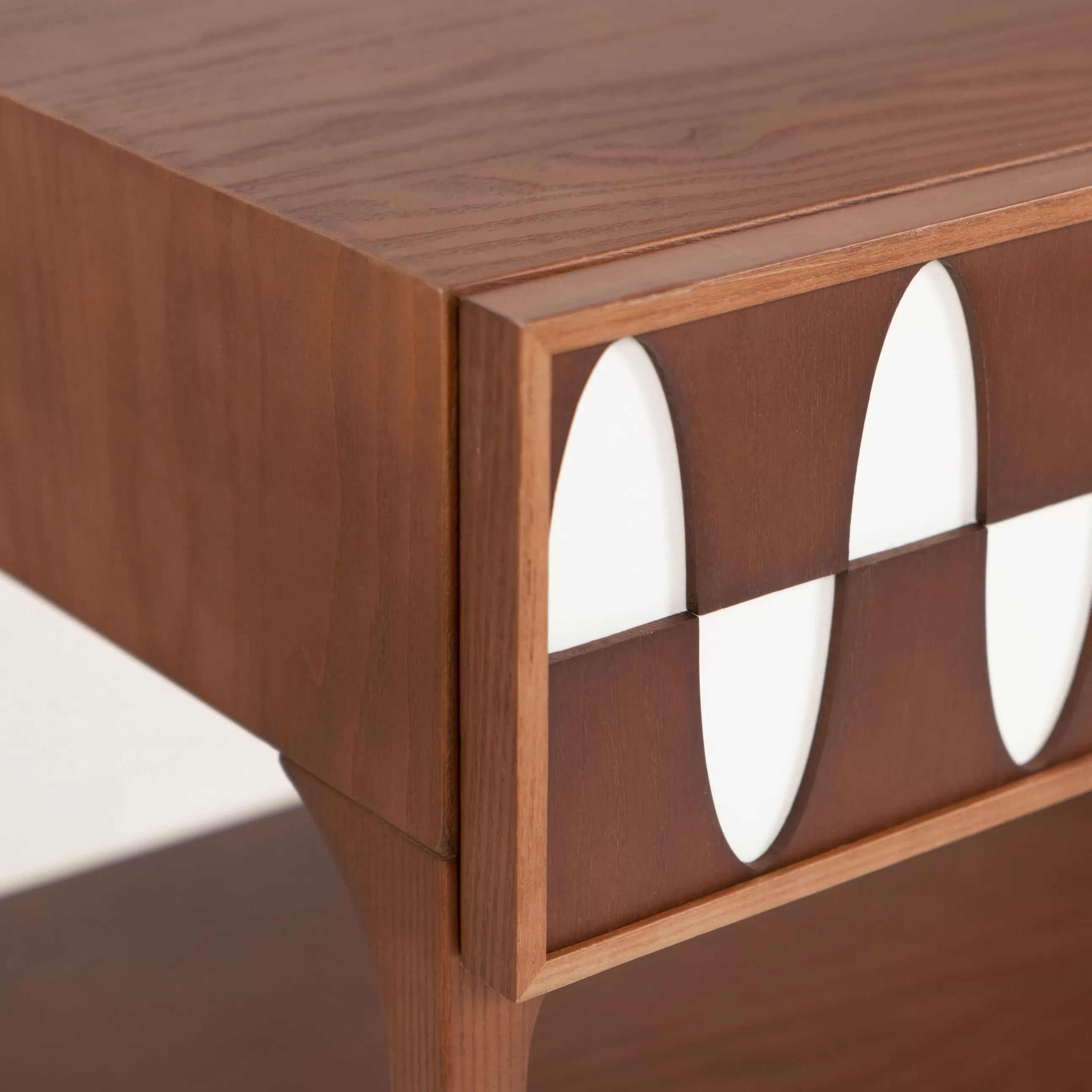 Tables De Chevet>Maison Sarah Lavoine Table De Chevet Ecailles Bois Naturel / 1 Tiroir - L 60 Cm - Ecru - Noyer