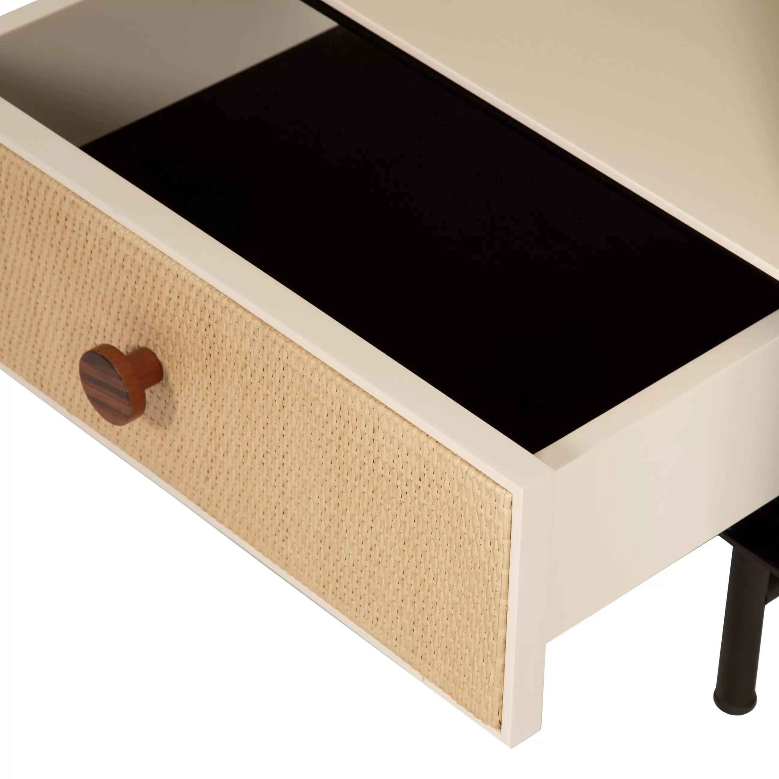 Tables De Chevet>Maison Sarah Lavoine Table De Chevet Essence Bois Noir / Rotin - Ivoire - Noir - Rotin Naturel