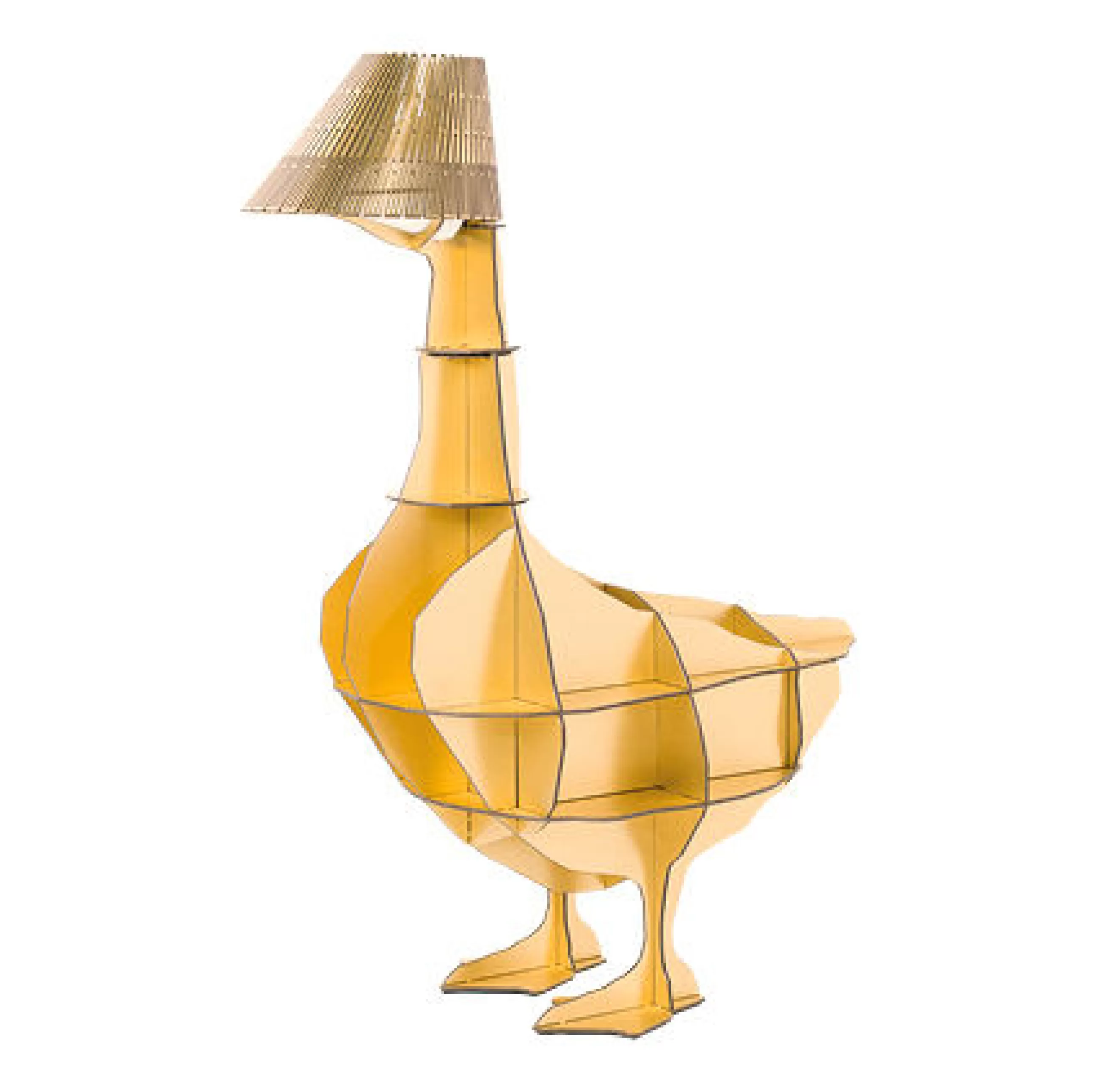 Mobilier Kids>Ibride Table De Chevet Junon Gold Plastique Or Metal / Lampe Oie - L 76 X H 95 Cm / Edition Limitee Numerotee - Or Brosse