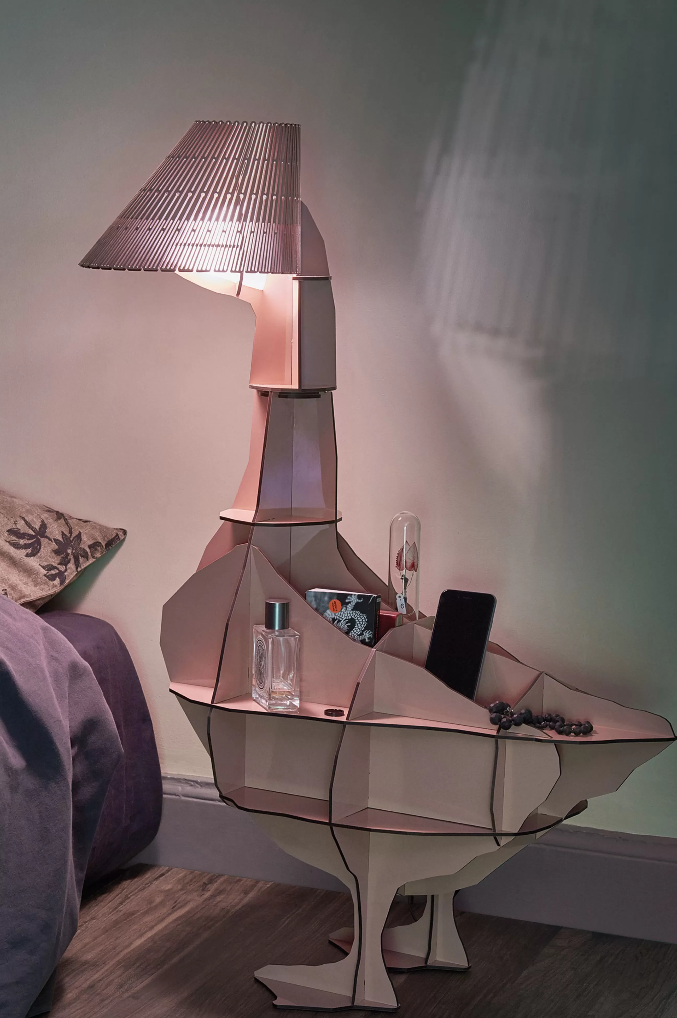 Mobilier Kids>Ibride Table De Chevet Junon Plastique/ Lampe - 1 Tiroir / L 76 X H 95 Cm - Noir
